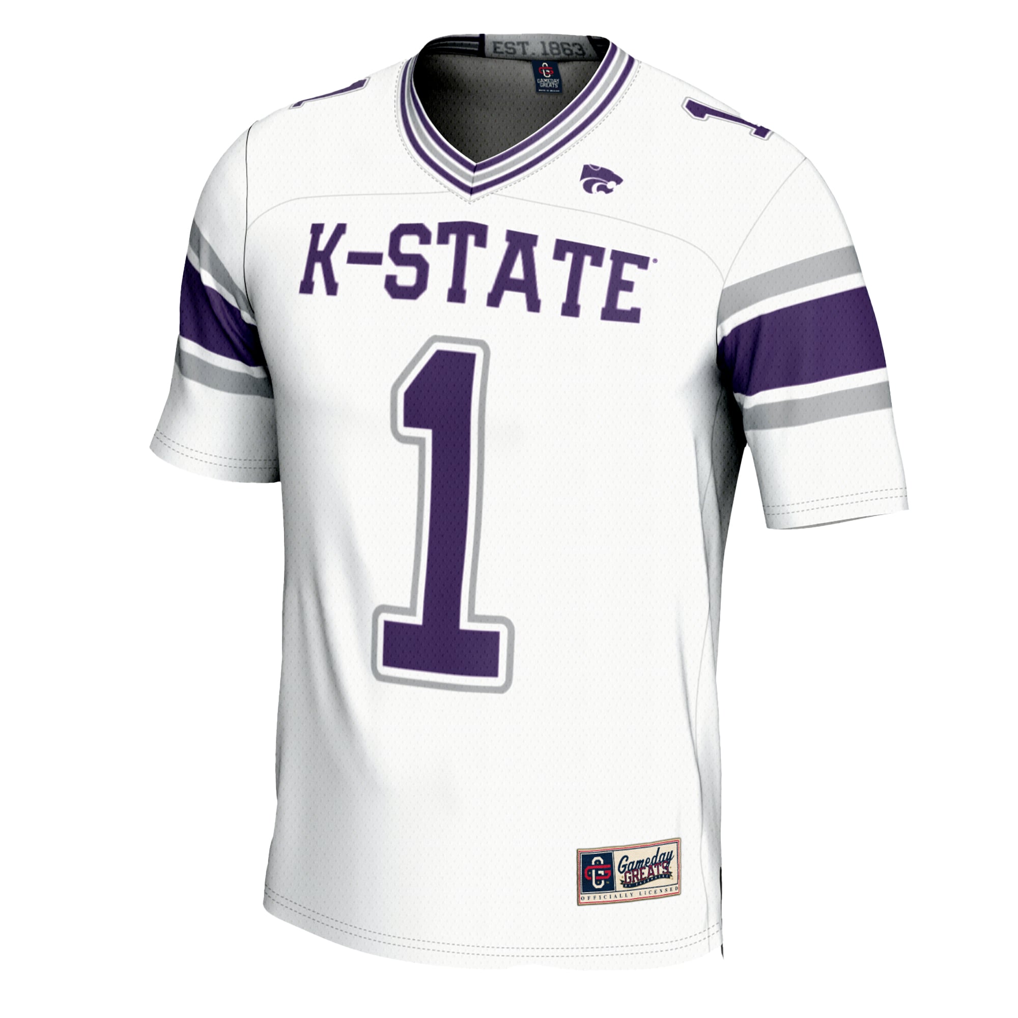 #1 Kansas State Wildcats Football Jersey White - front view