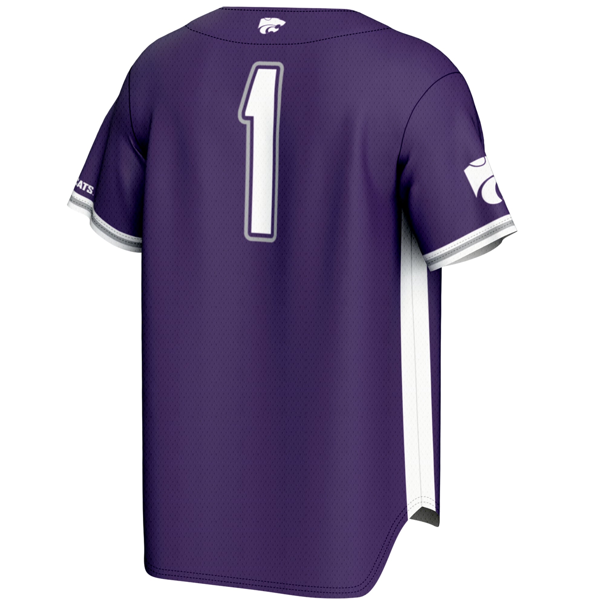 #1 Kansas State Wildcats Lightweight Baseball Jersey Purple - back view