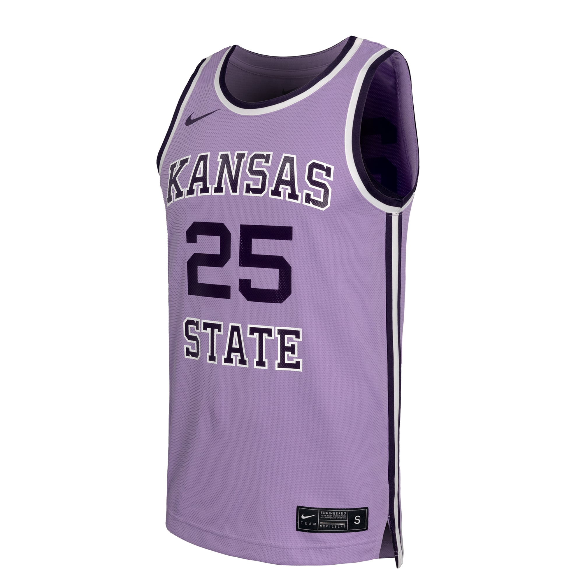 #24 Kansas State Wildcats Retro Basketball Jersey Lavender - front view