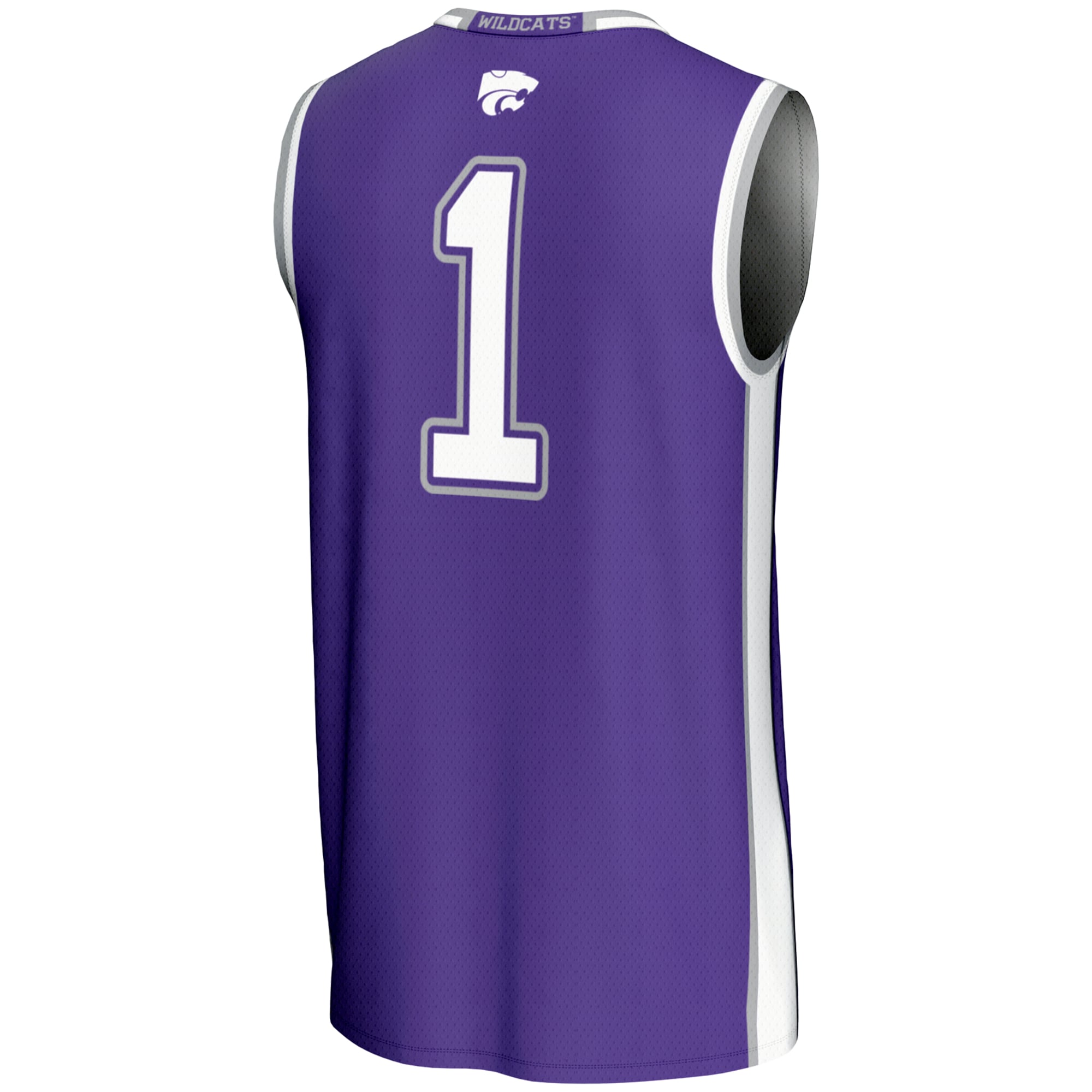 #1 Kansas State Wildcats Unisex Lightweight Basketball Jersey Purple - back view