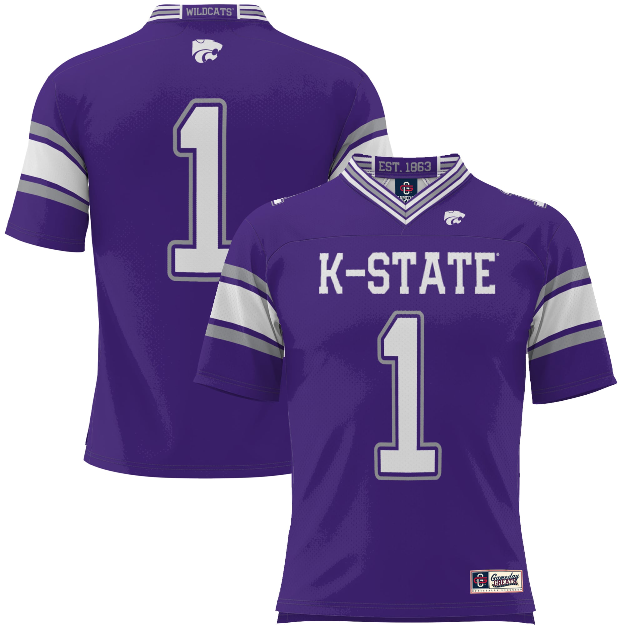 #1 Kansas State Wildcats Youth Endzone Football Jersey Purple - front view