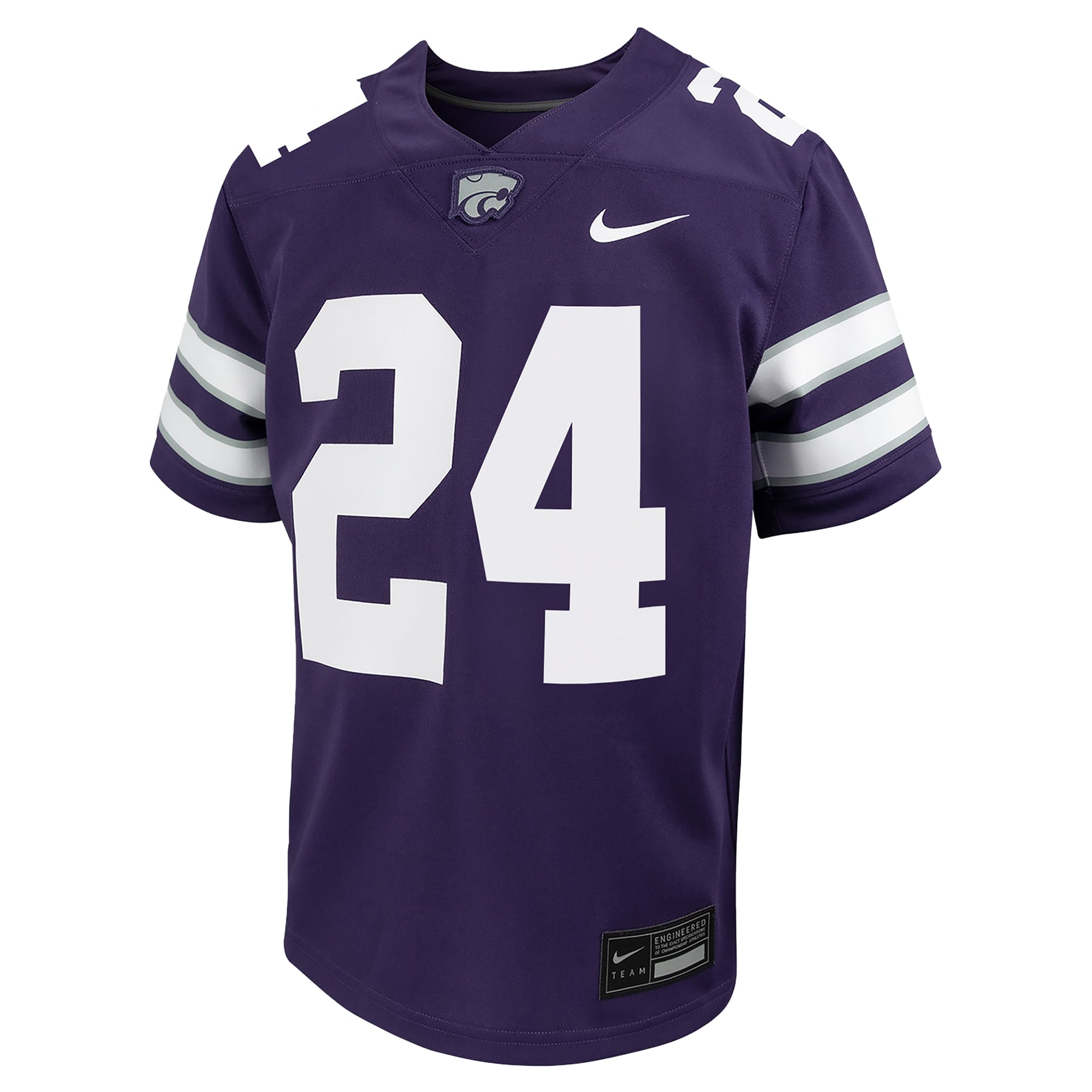 #24 Kansas State Wildcats Youth Football Jersey Purple - front view