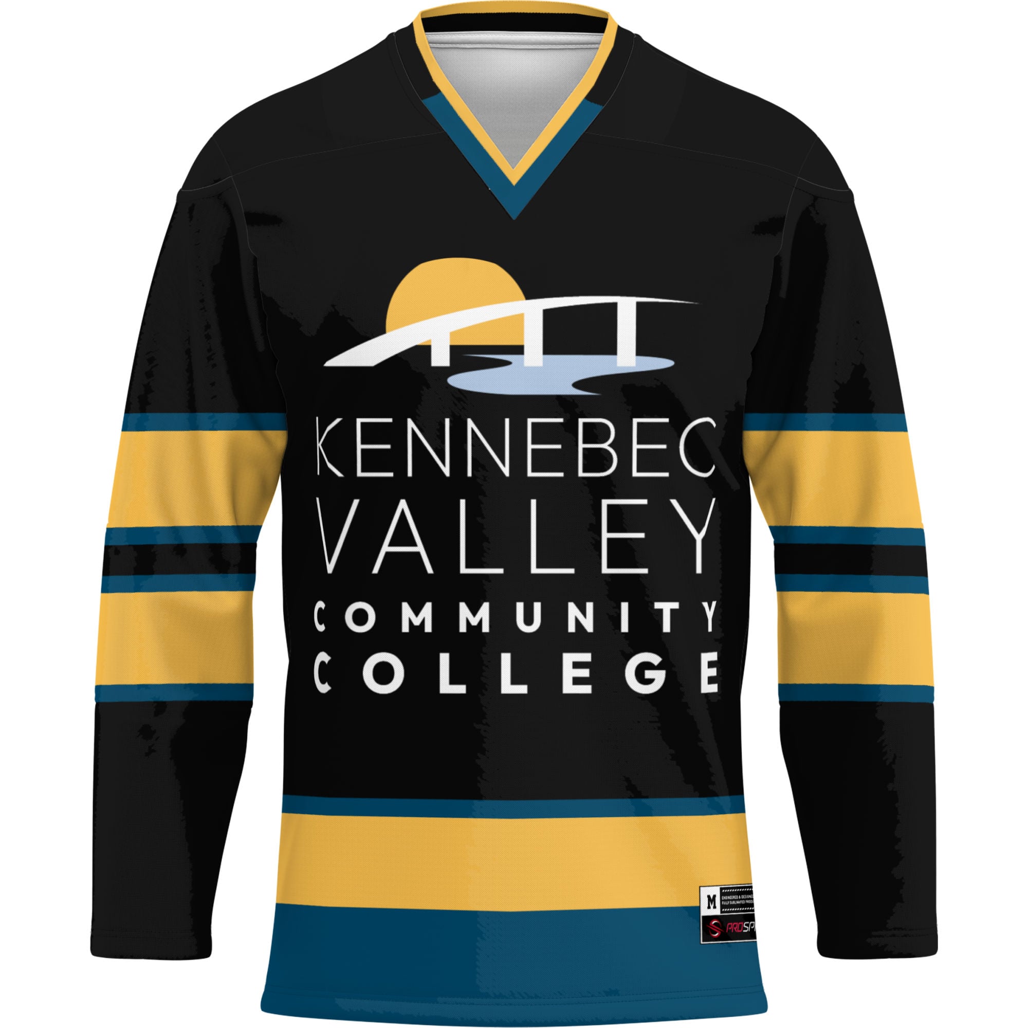 Kennebec Valley Community College Hockey Jersey Black - front view
