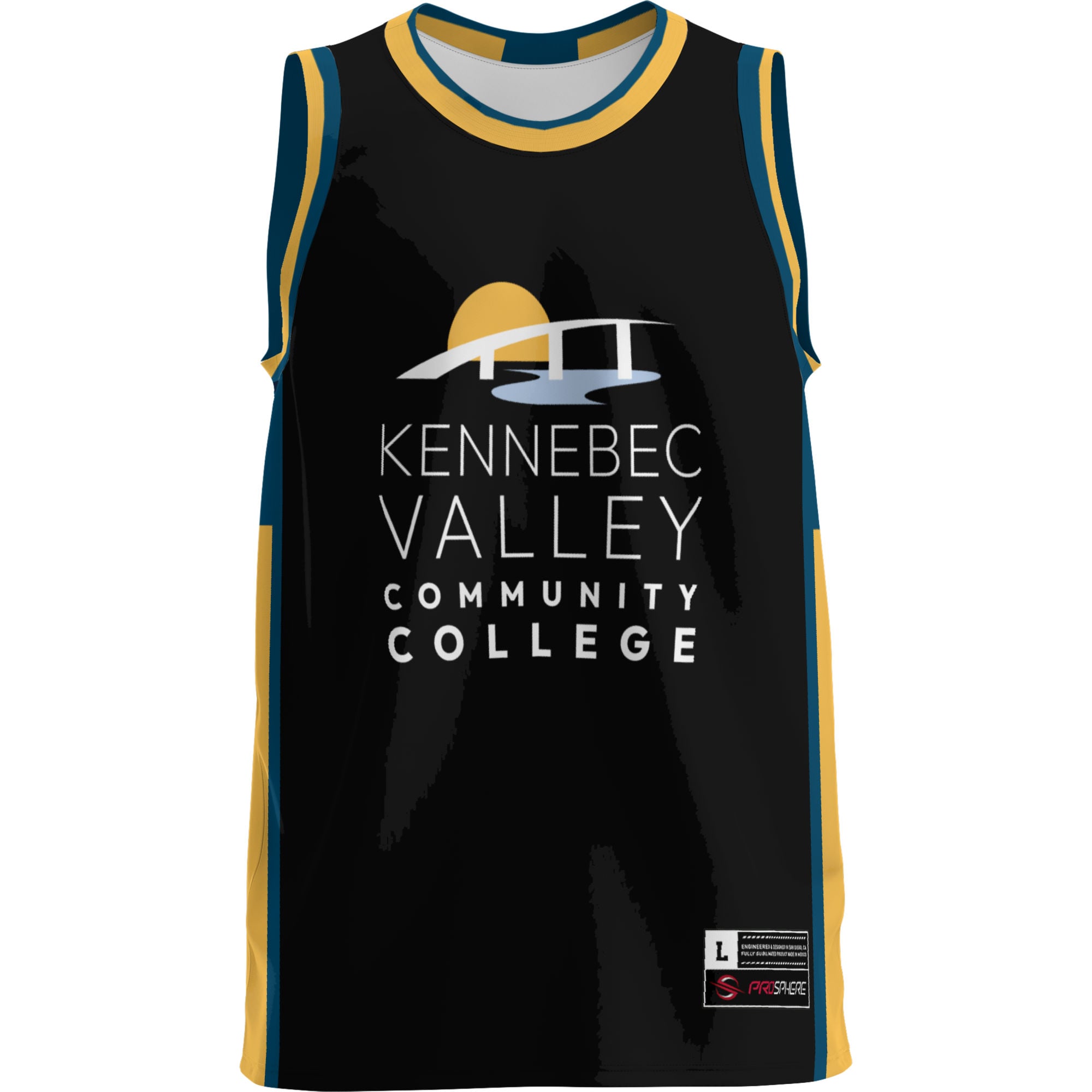 Kennebec Valley Community College Lightweight Basketball Jersey Black - front view