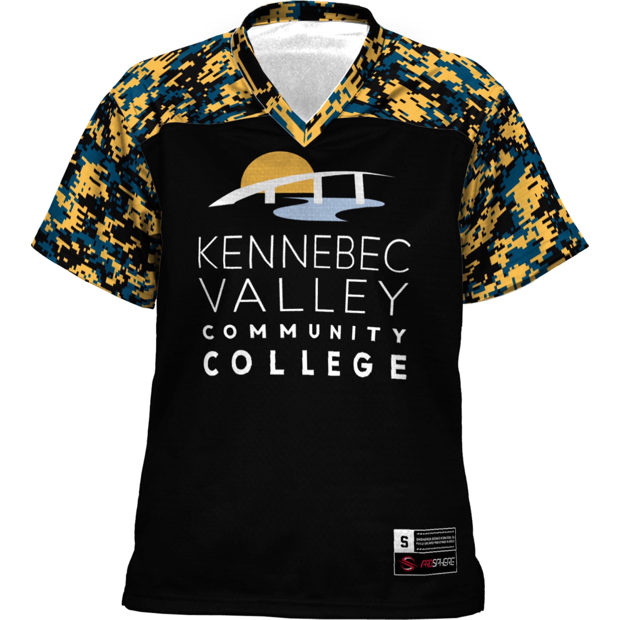 Kennebec Valley Community College Women's Football Jersey Black - front view