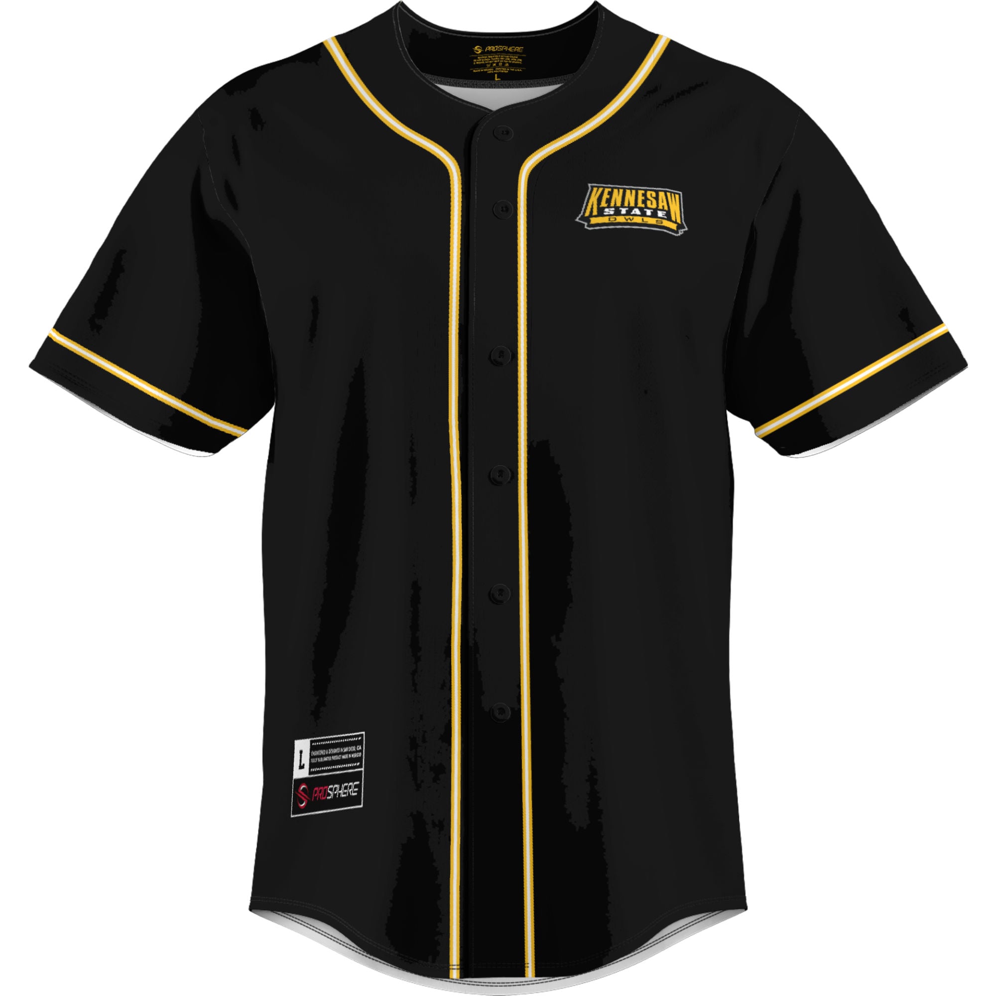Kennesaw State Owls Lightweight Baseball Jersey Gold - front view