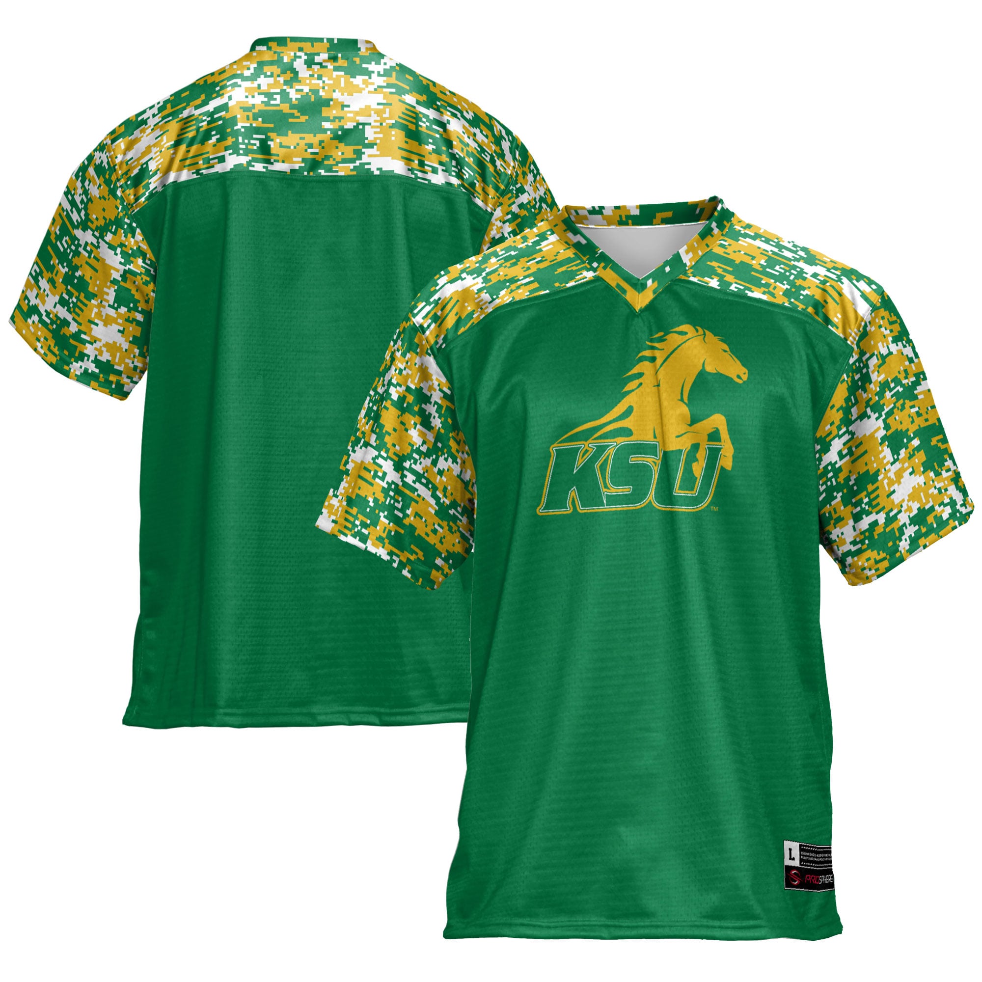 Kentucky State Thorobreds Football Jersey Green - front and back view