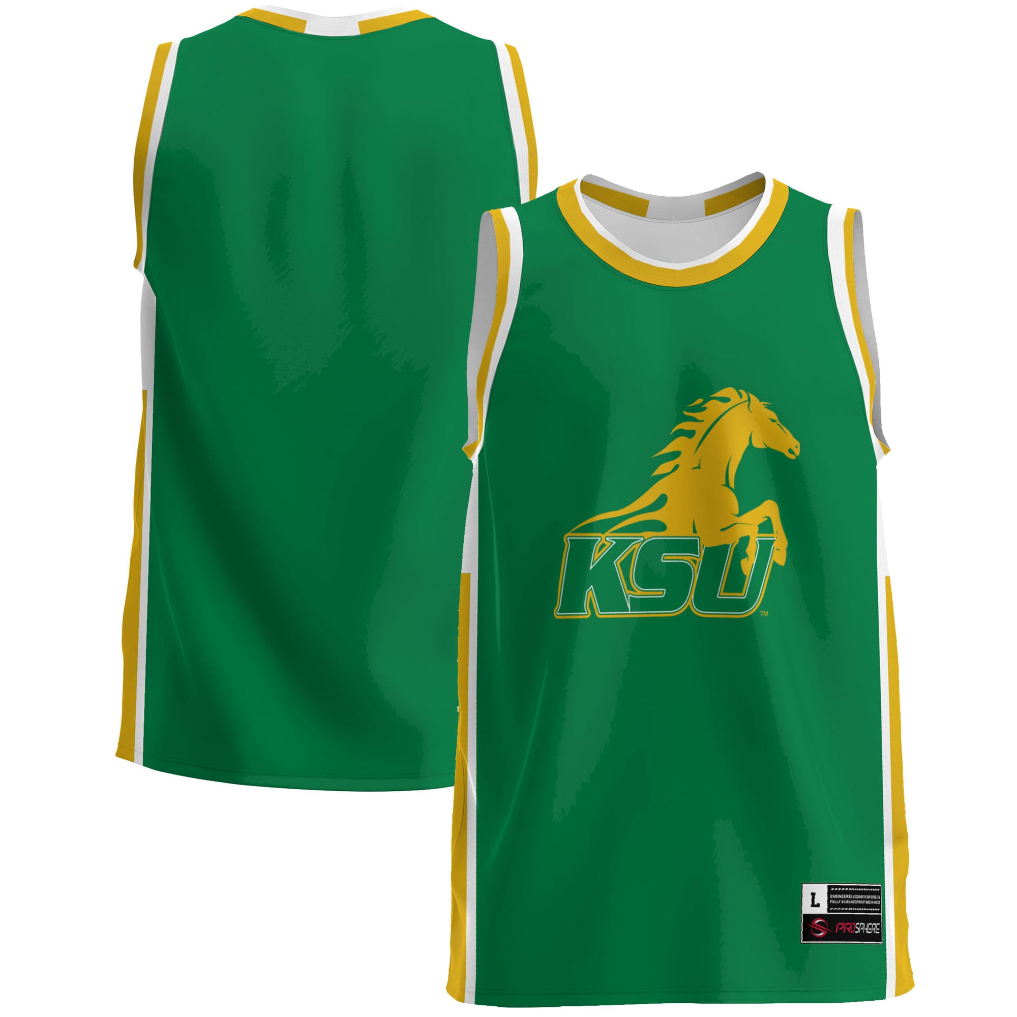 Kentucky State Thorobreds Lightweight Basketball Jersey Green - front and back view