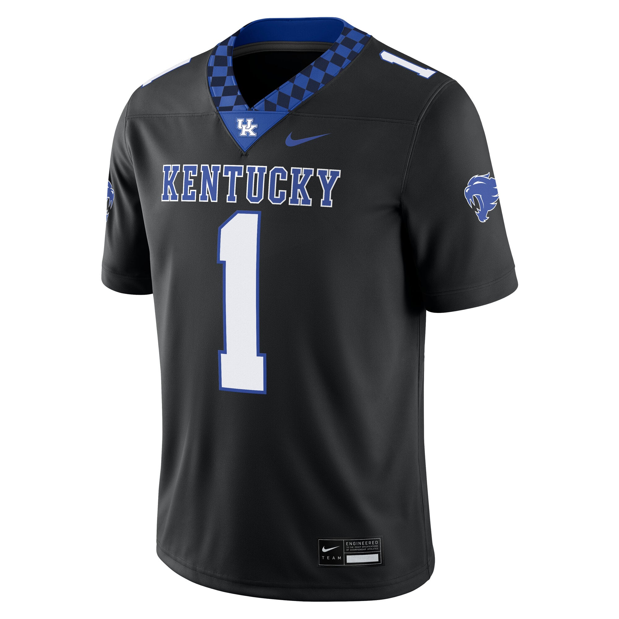 #1 Kentucky Wildcats Alternate Jersey Black - back view