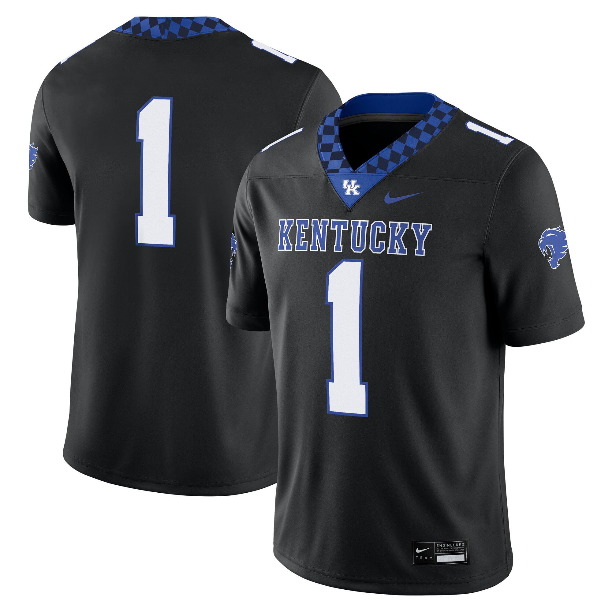 #1 Kentucky Wildcats Alternate Jersey Black - front view