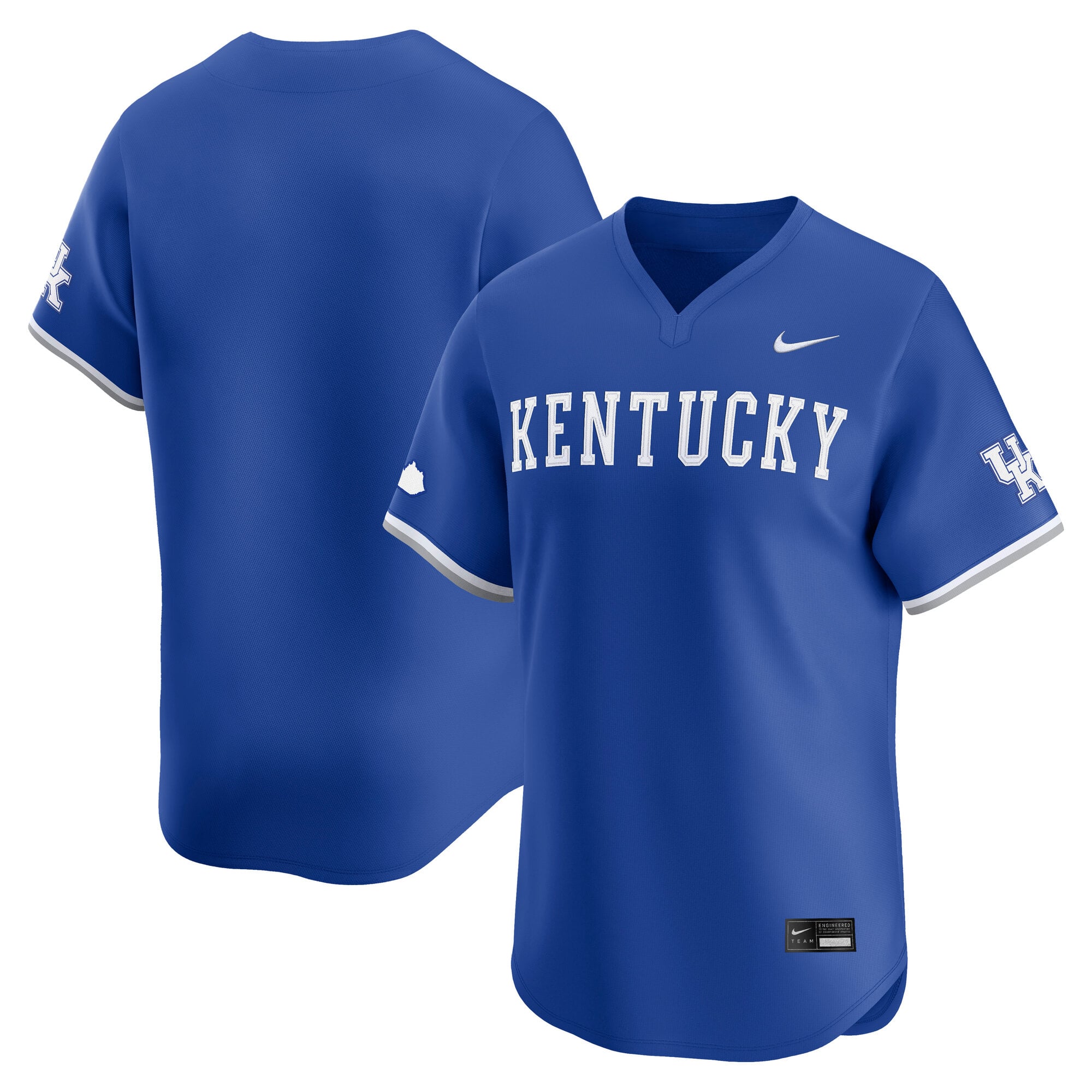 Kentucky Wildcats Baseball Jersey Royal - front and back view