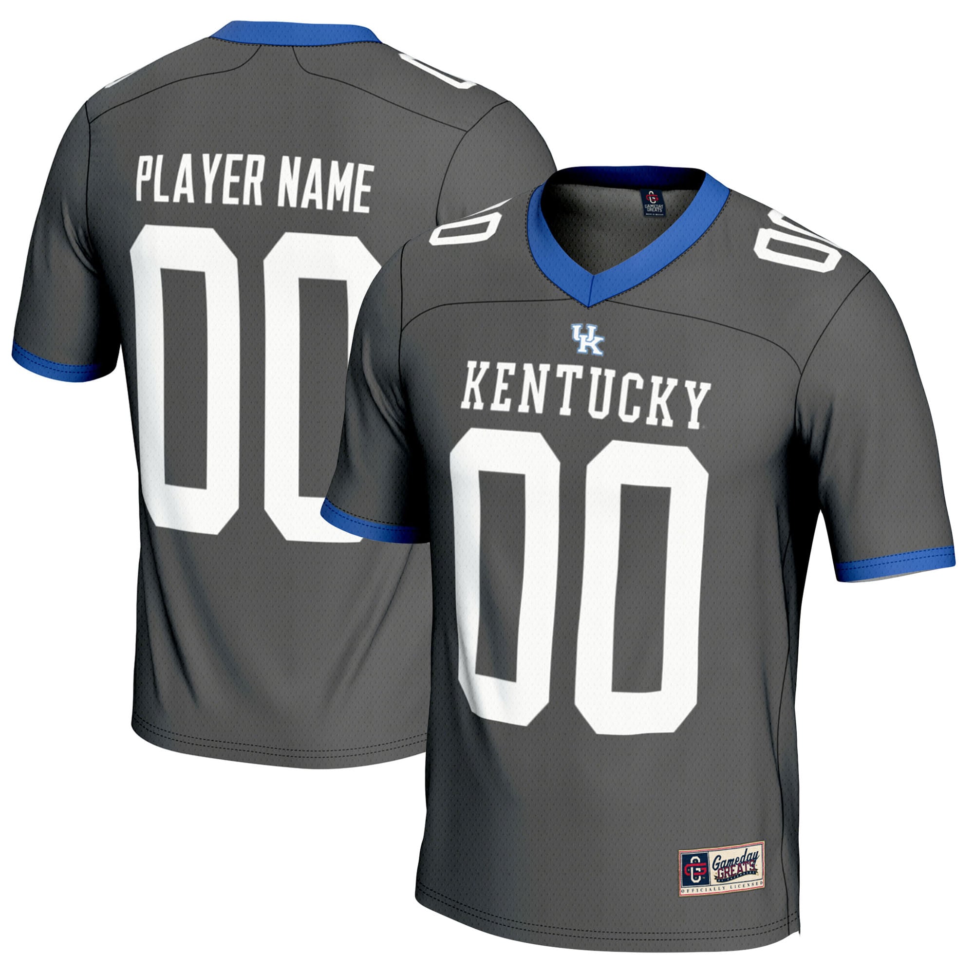 Kentucky Wildcats Football Jersey Charcoal - front and back view
