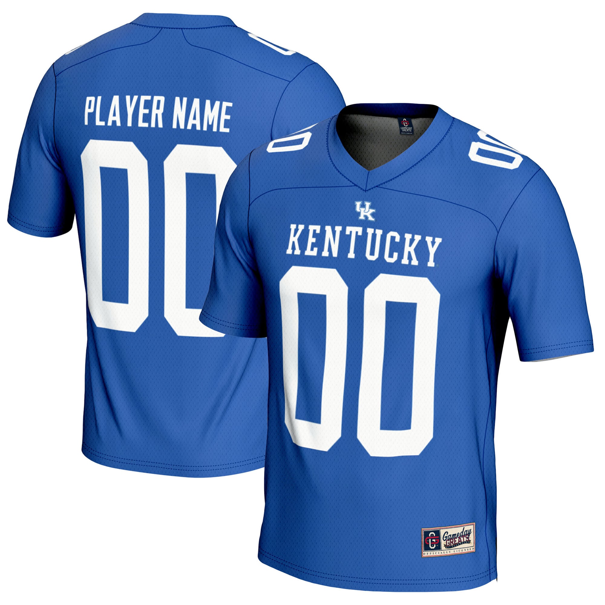 Kentucky Wildcats Football Jersey Royal - front and back view