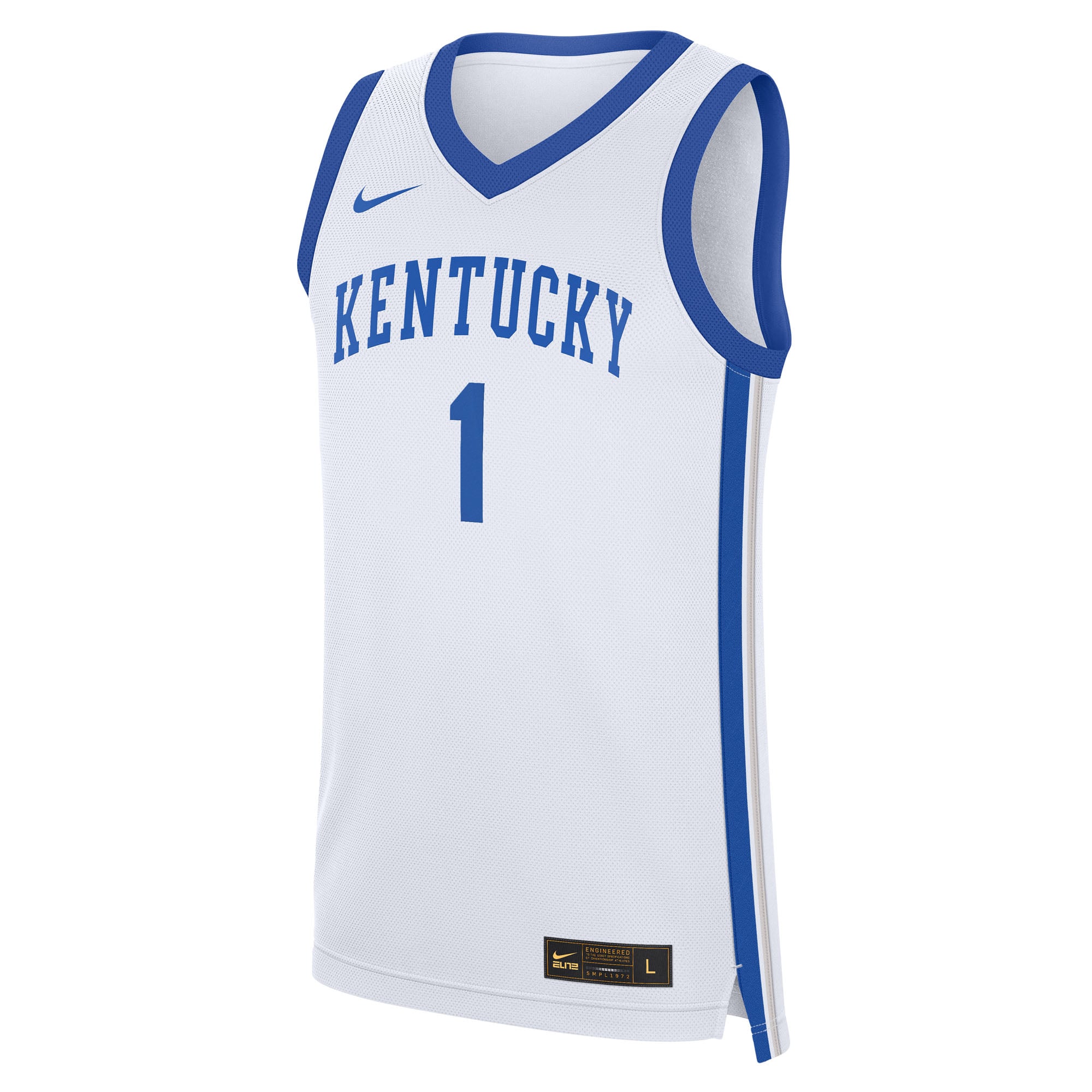 #1 Kentucky Wildcats Home Jersey White - front view