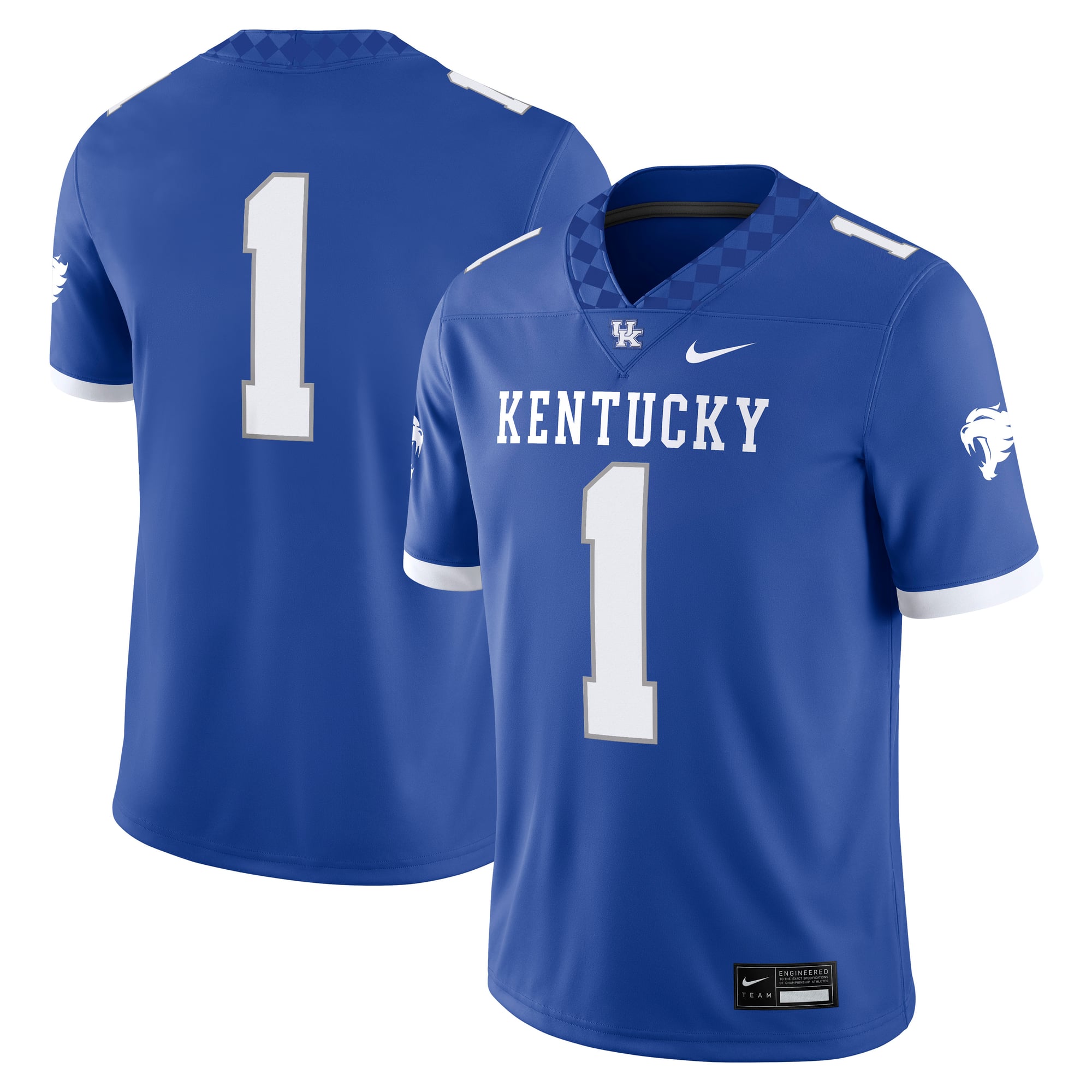 #1 Kentucky Wildcats Jersey Royal - front and back view