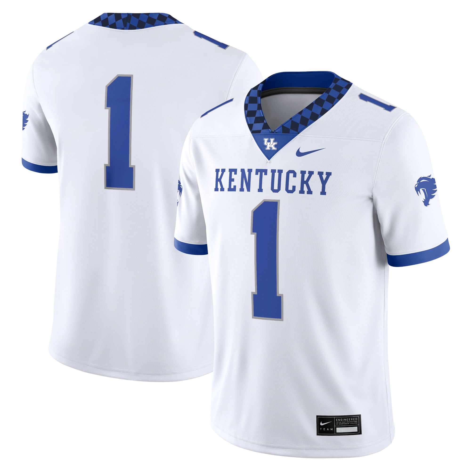 #1 Kentucky Wildcats Jersey White - front and back view