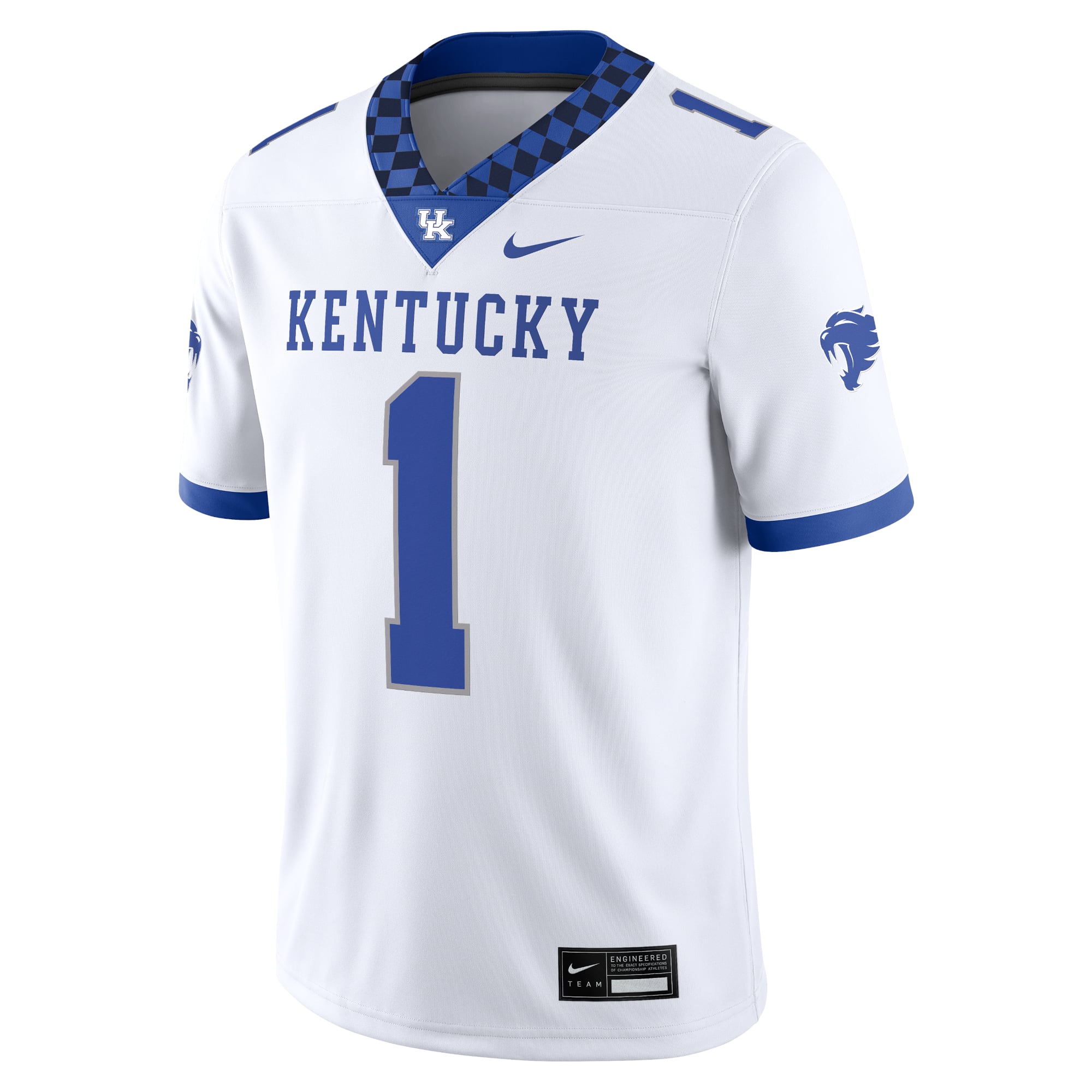 #1 Kentucky Wildcats Jersey White - front view