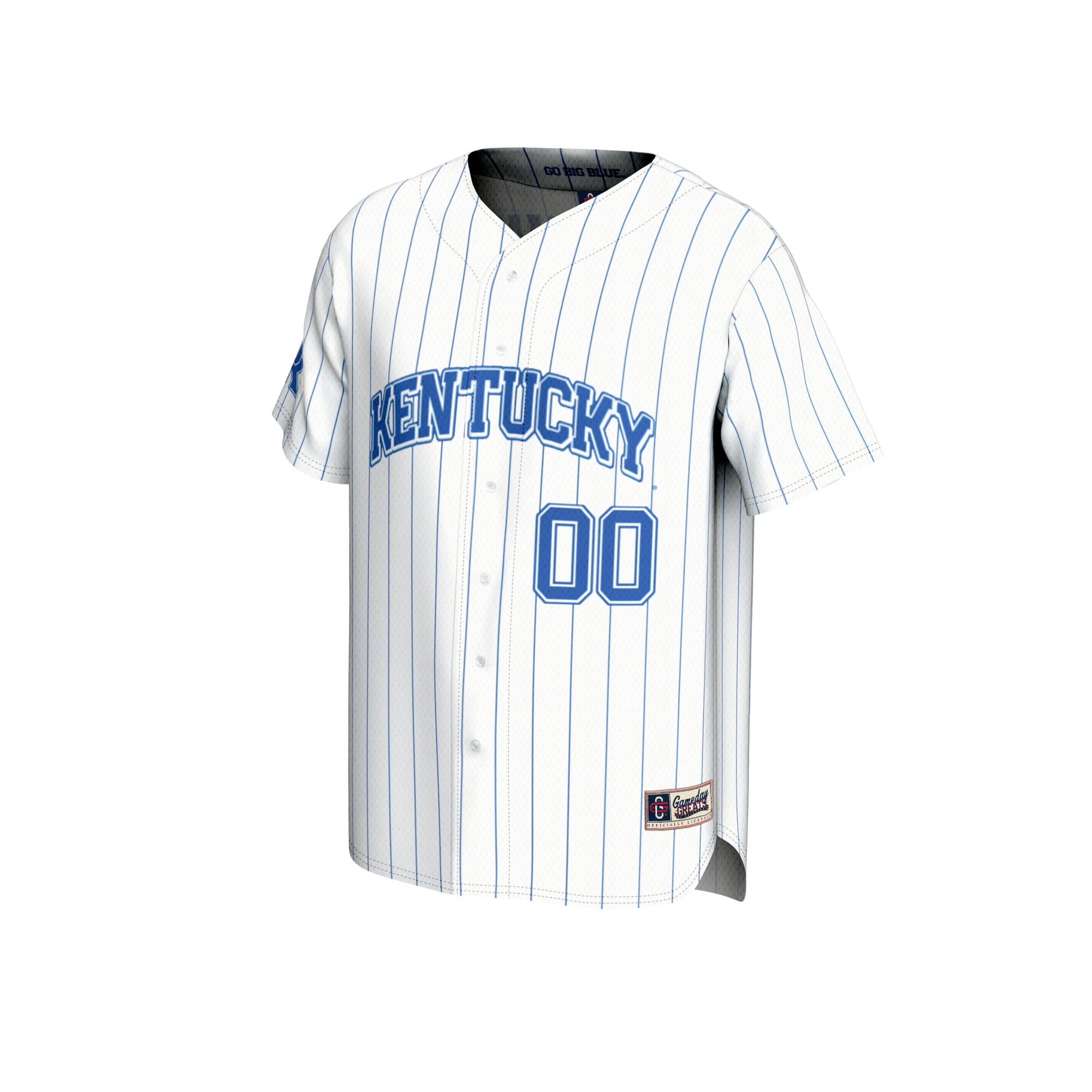 Kentucky Wildcats Unisex Lightweight Collegiate Baseball Pinstripe Fashion Jersey - front view