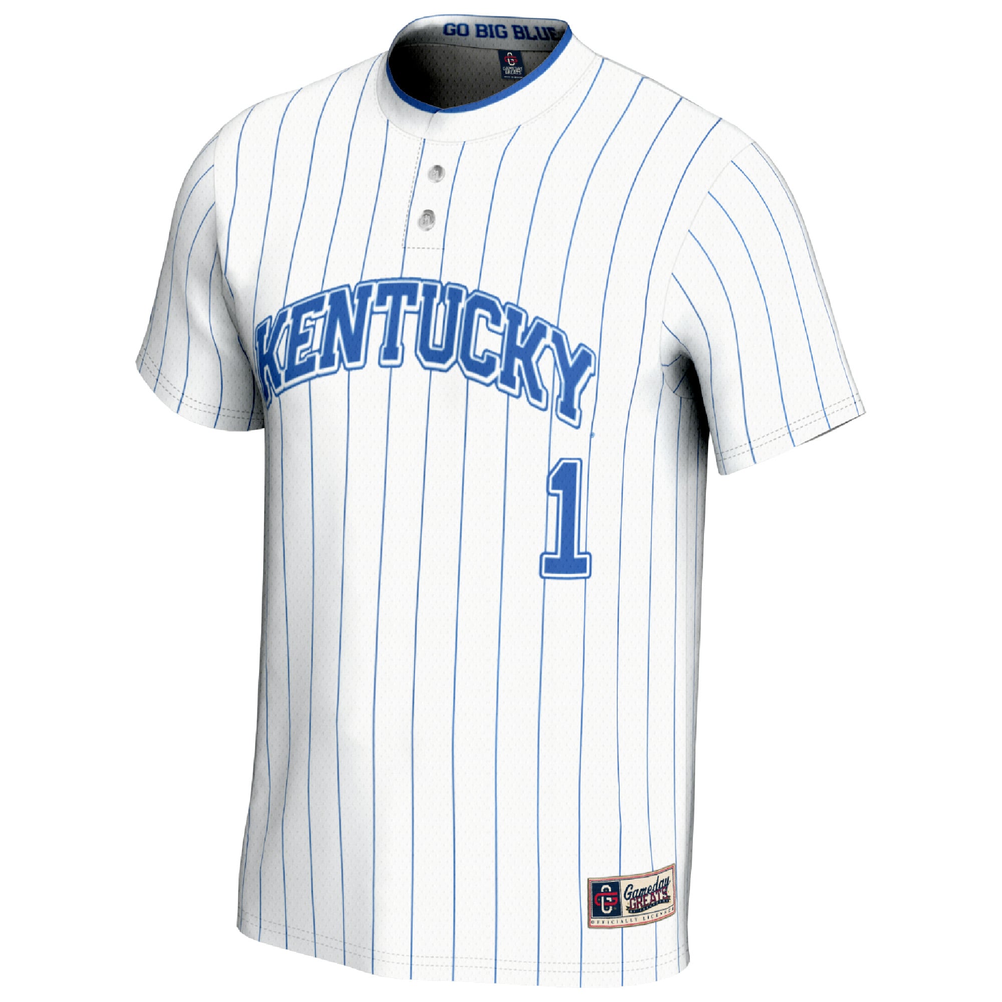 #1 Kentucky Wildcats Unisex Lightweight Softball Fashion Jersey White - front view