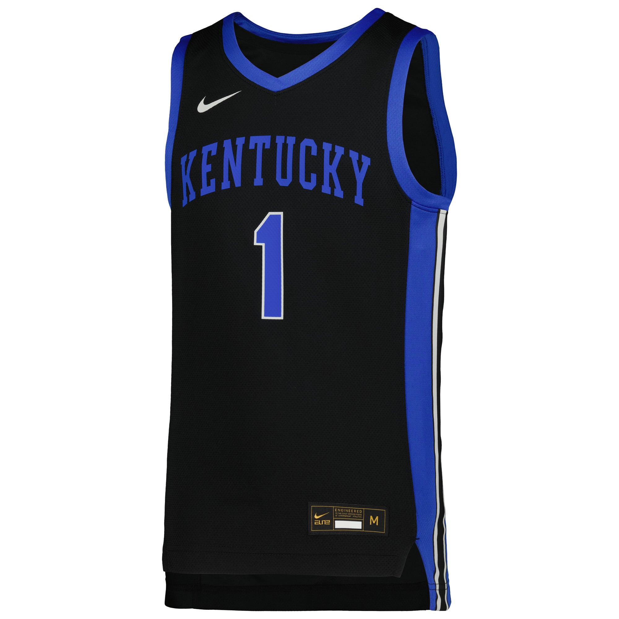 #1 Kentucky Wildcats Youth Icon Basketball Jersey Black - front view