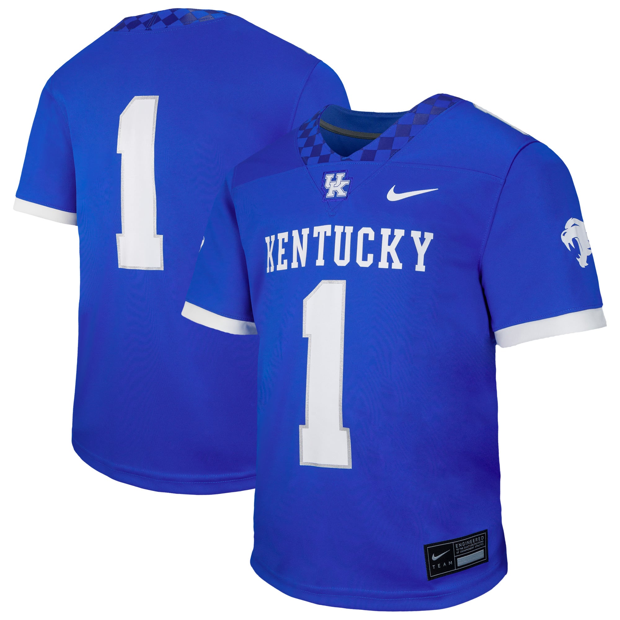 #1 Kentucky Wildcats Youth Jersey Royal - front and back view