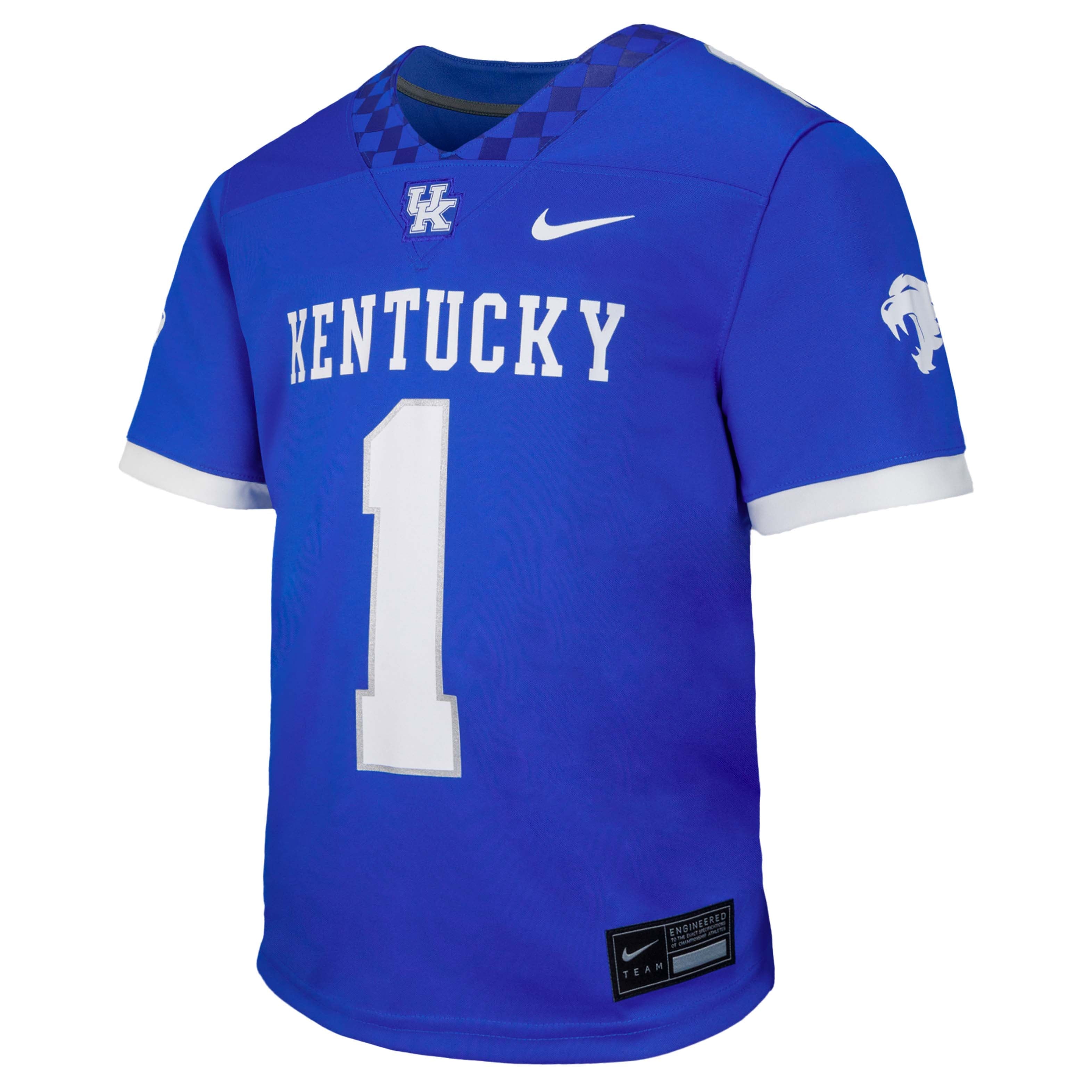 #1 Kentucky Wildcats Youth Jersey Royal - front view