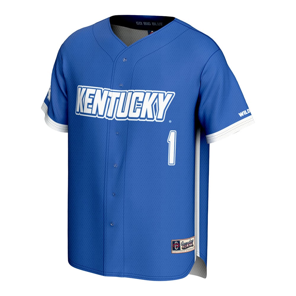 #1 Kentucky Wildcats Youth Lightweight Baseball Jersey Royal - front view