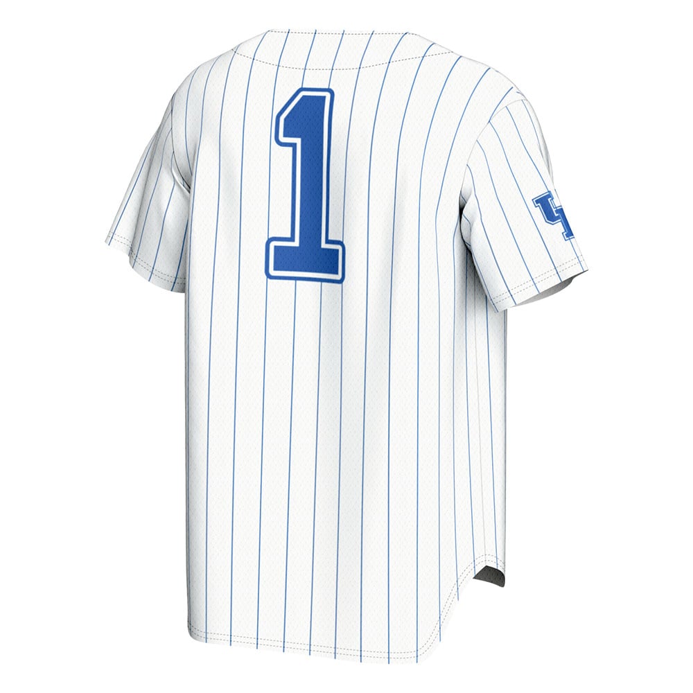 #1 Kentucky Wildcats Youth Lightweight Baseball Jersey White - back view
