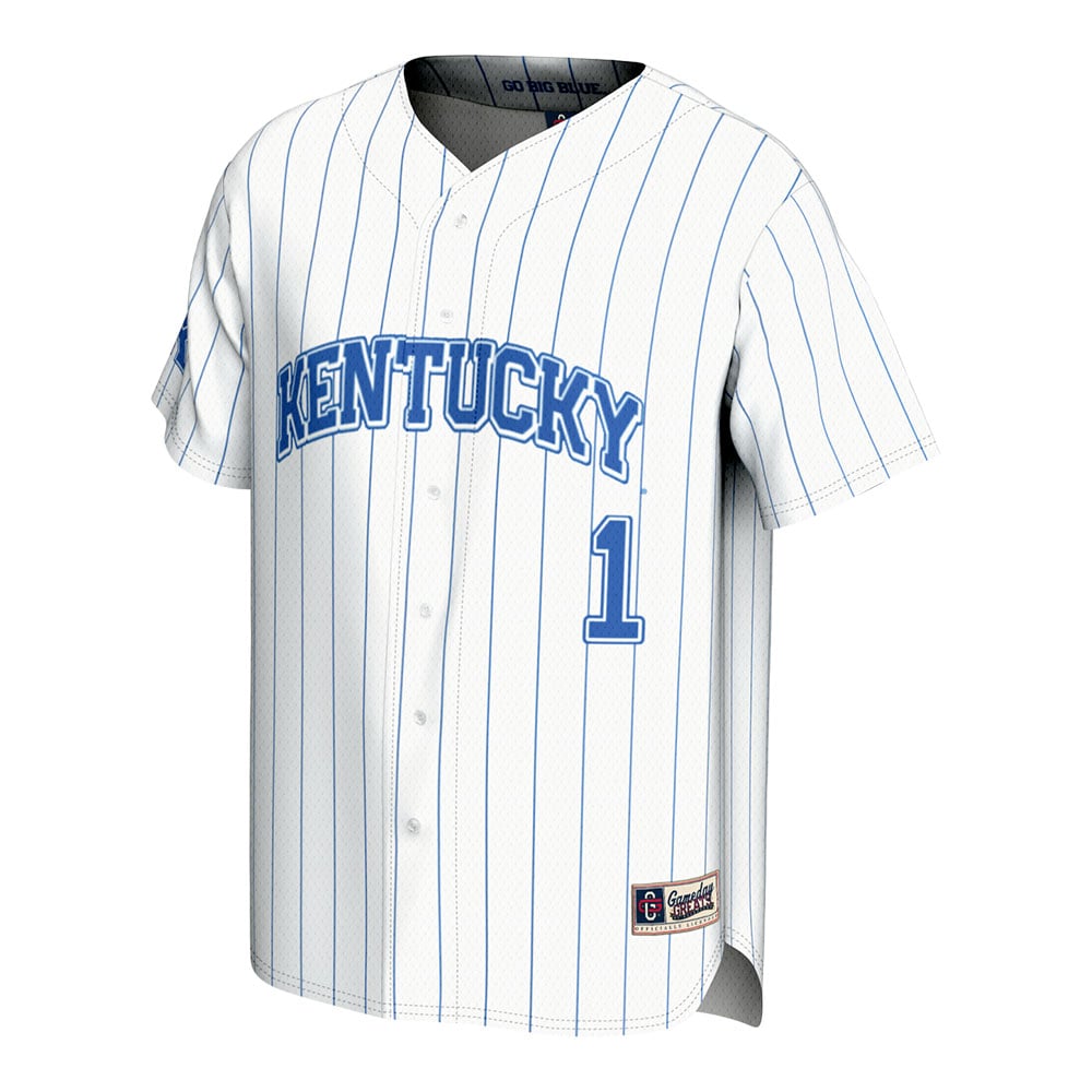 #1 Kentucky Wildcats Youth Lightweight Baseball Jersey White - front view