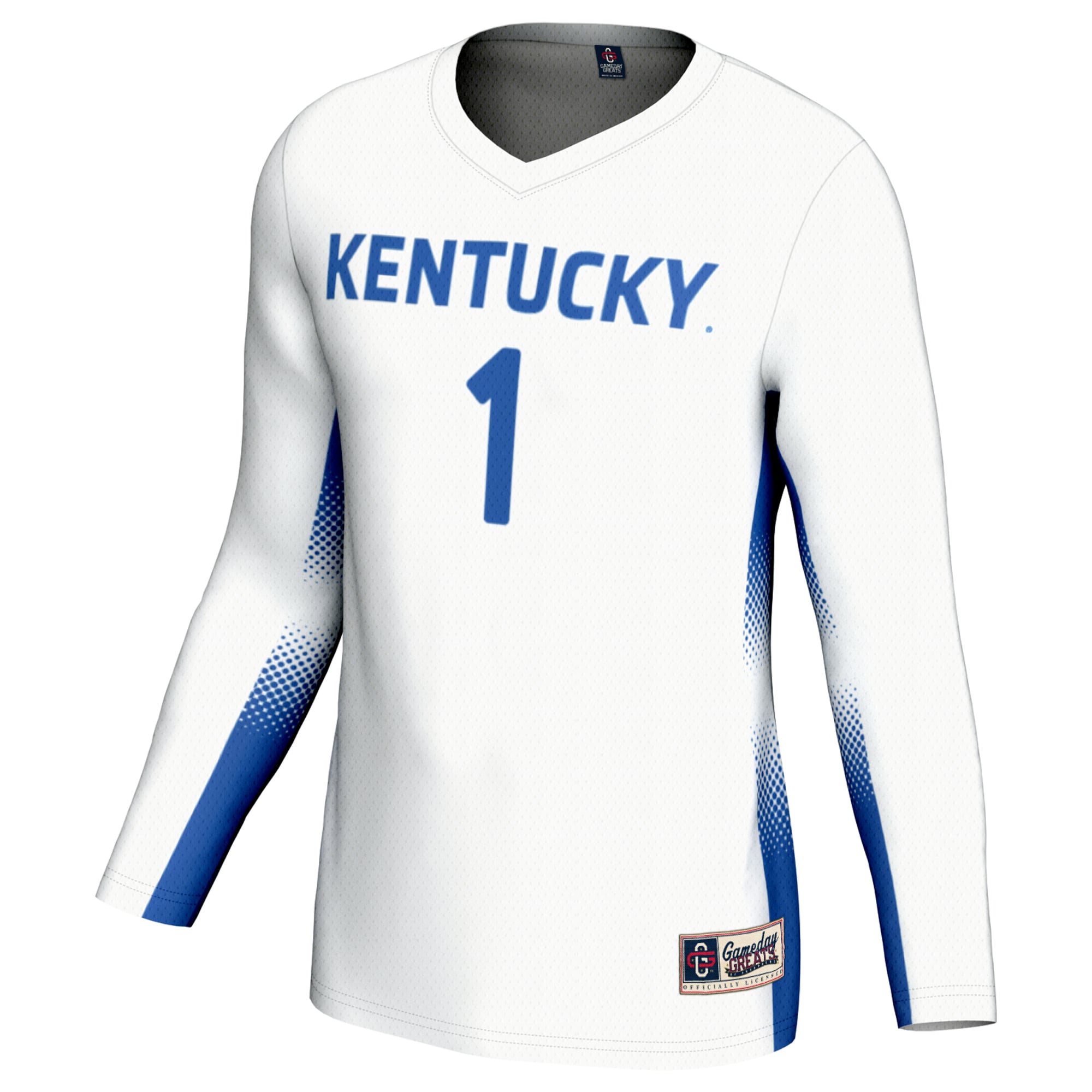 #1 Kentucky Wildcats Youth Lightweight Volleyball Jersey White - front view