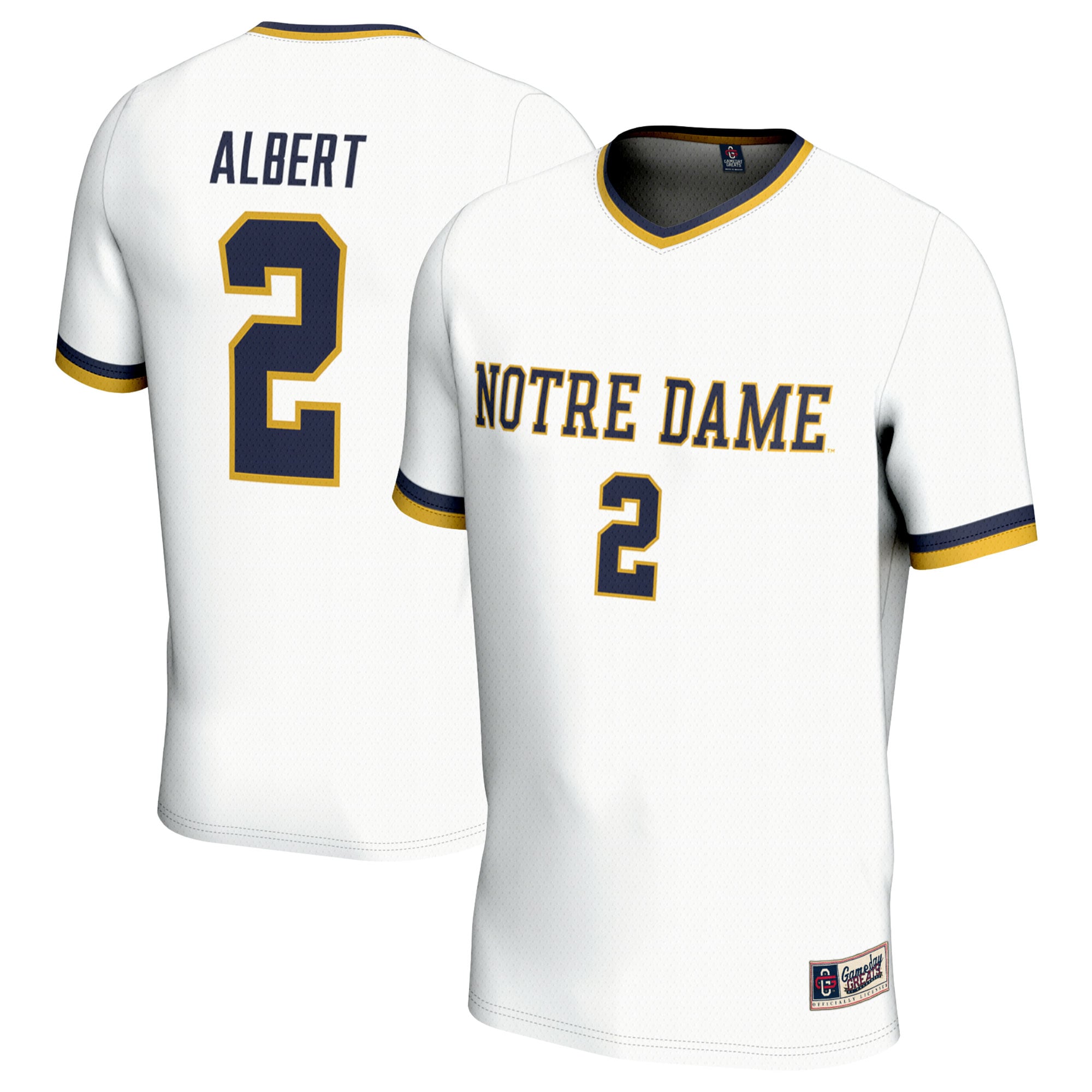 Korbin Albert Notre Dame Fighting Irish Unisex Women's Soccer Lightweight - front and back view
