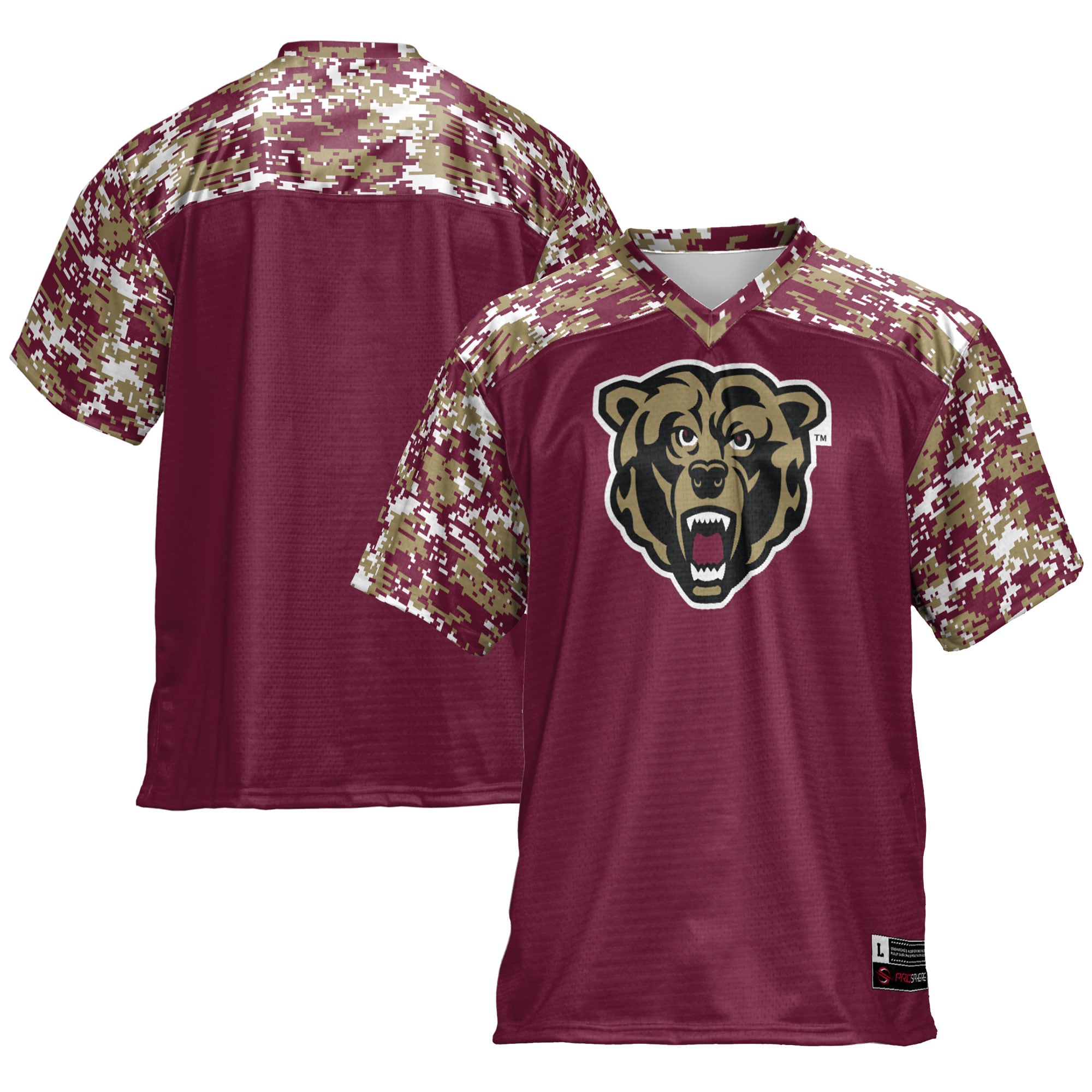 Kutztown Golden Bears Football Jersey Maroon - front and back view