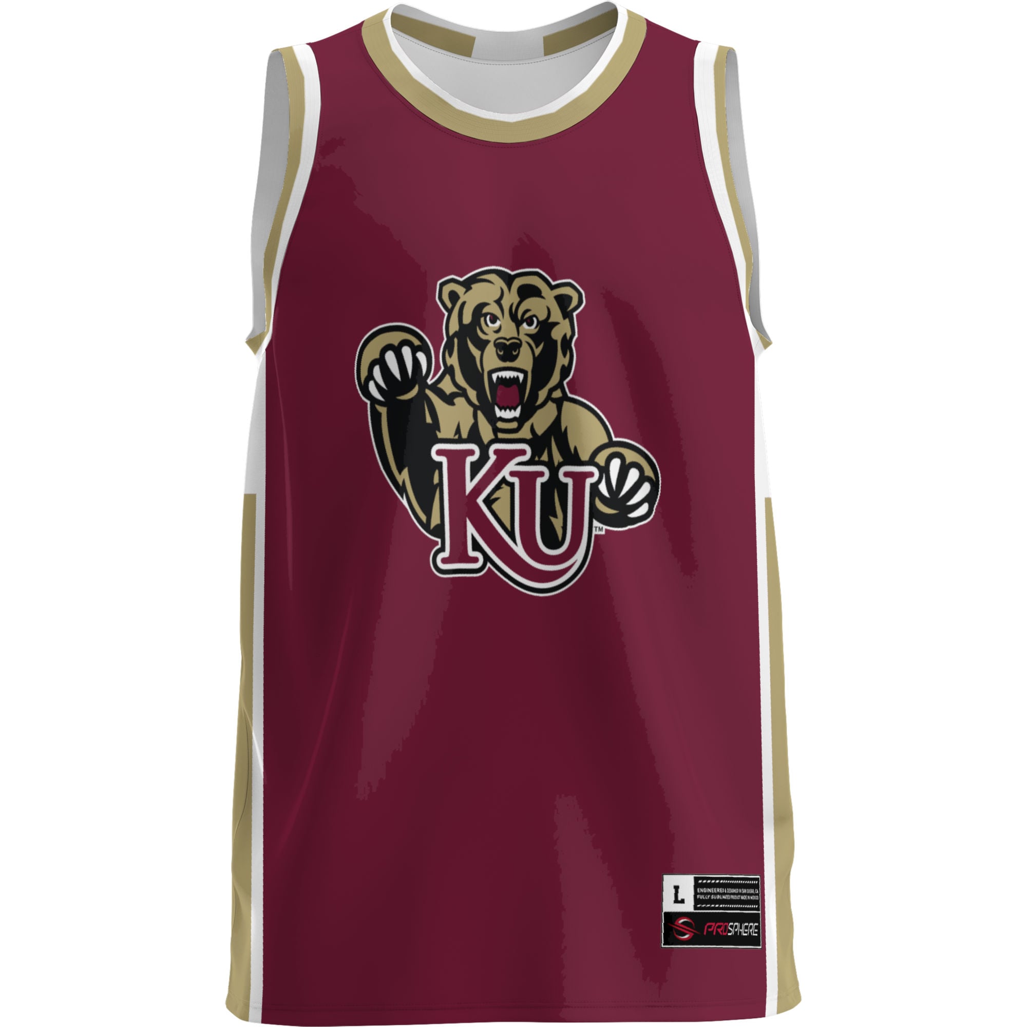 Kutztown Golden Bears Lightweight Basketball Jersey Maroon - front view