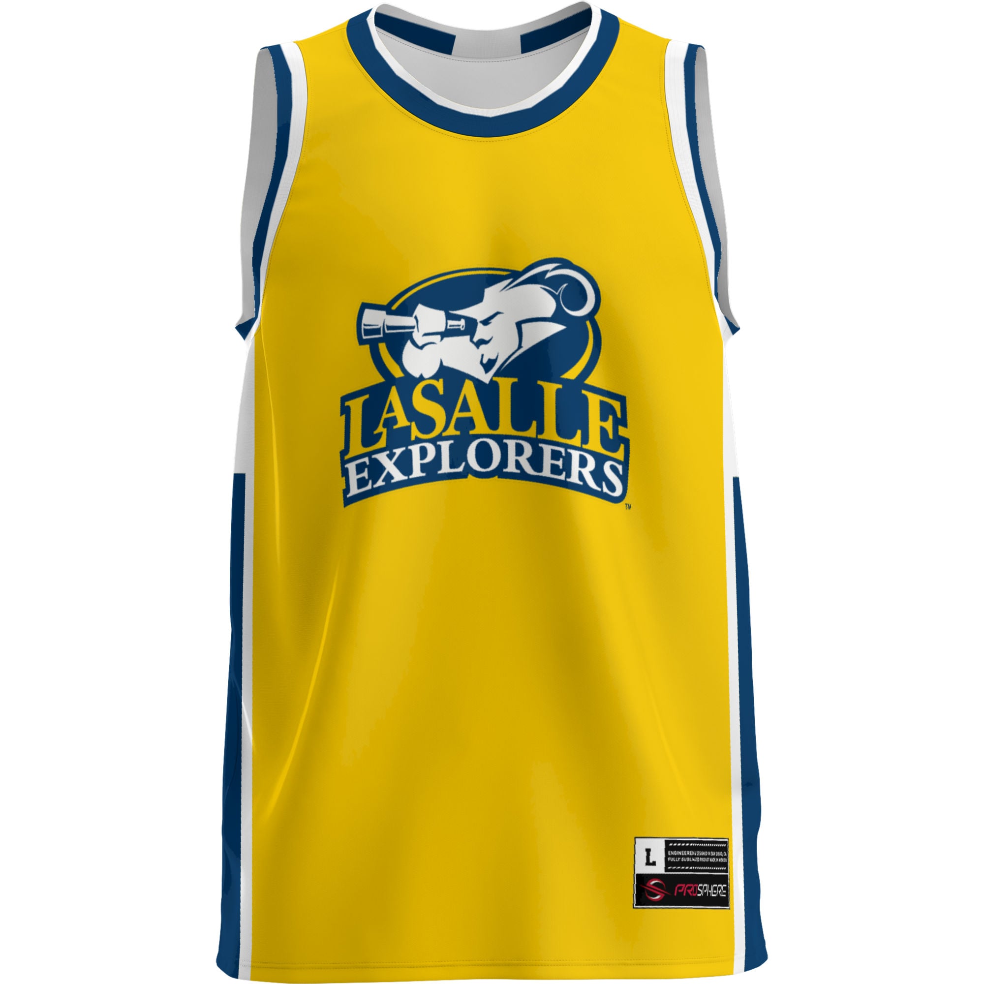 La Salle Explorers Lightweight Basketball Jersey Blue - front view