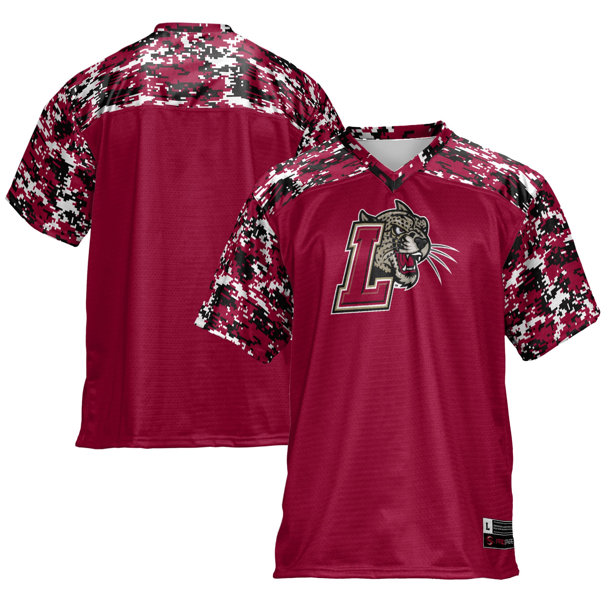 Lafayette College Leopards Football Jersey Maroon - front and back view