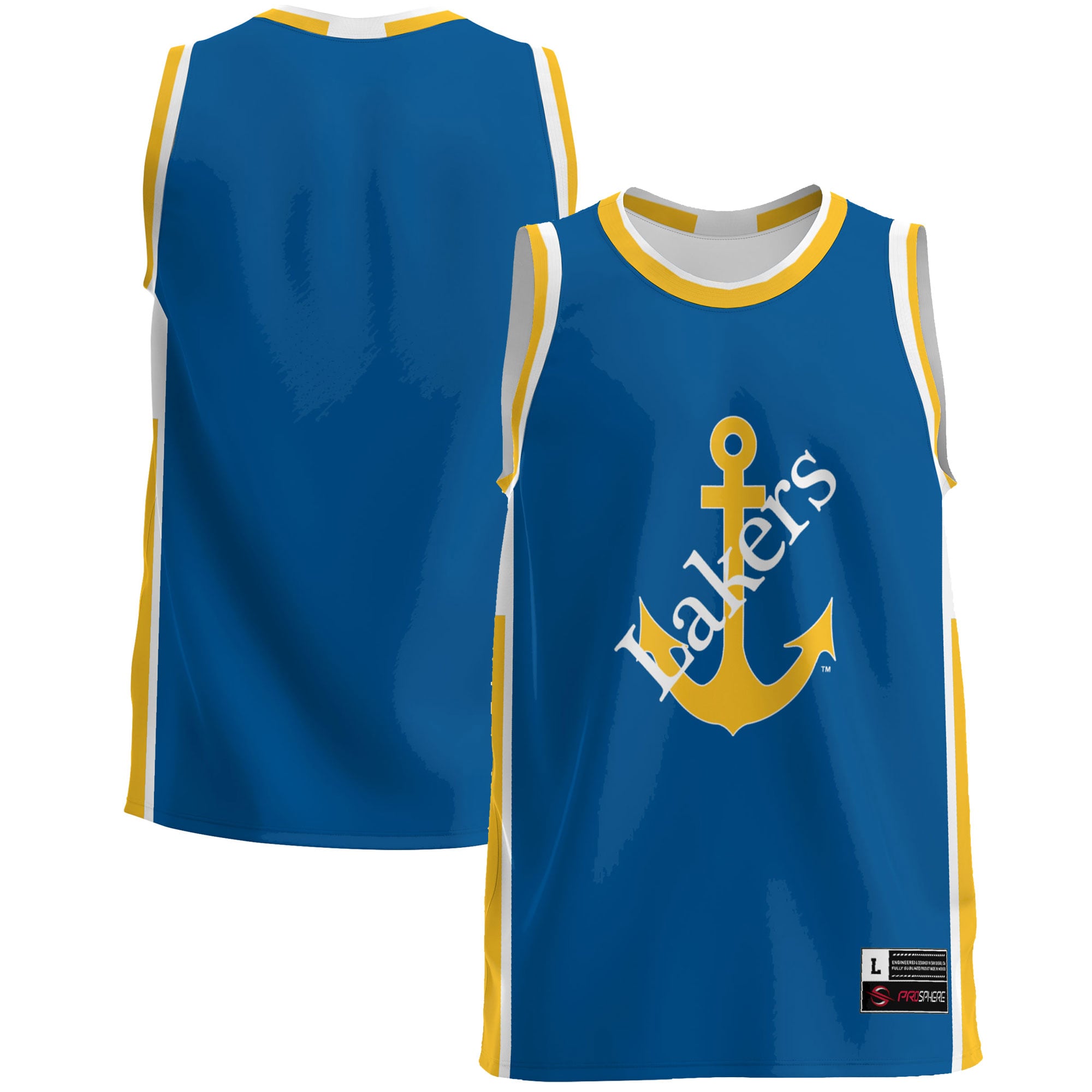 Lake Superior State Lakers Lightweight Basketball Jersey Royal - front and back view