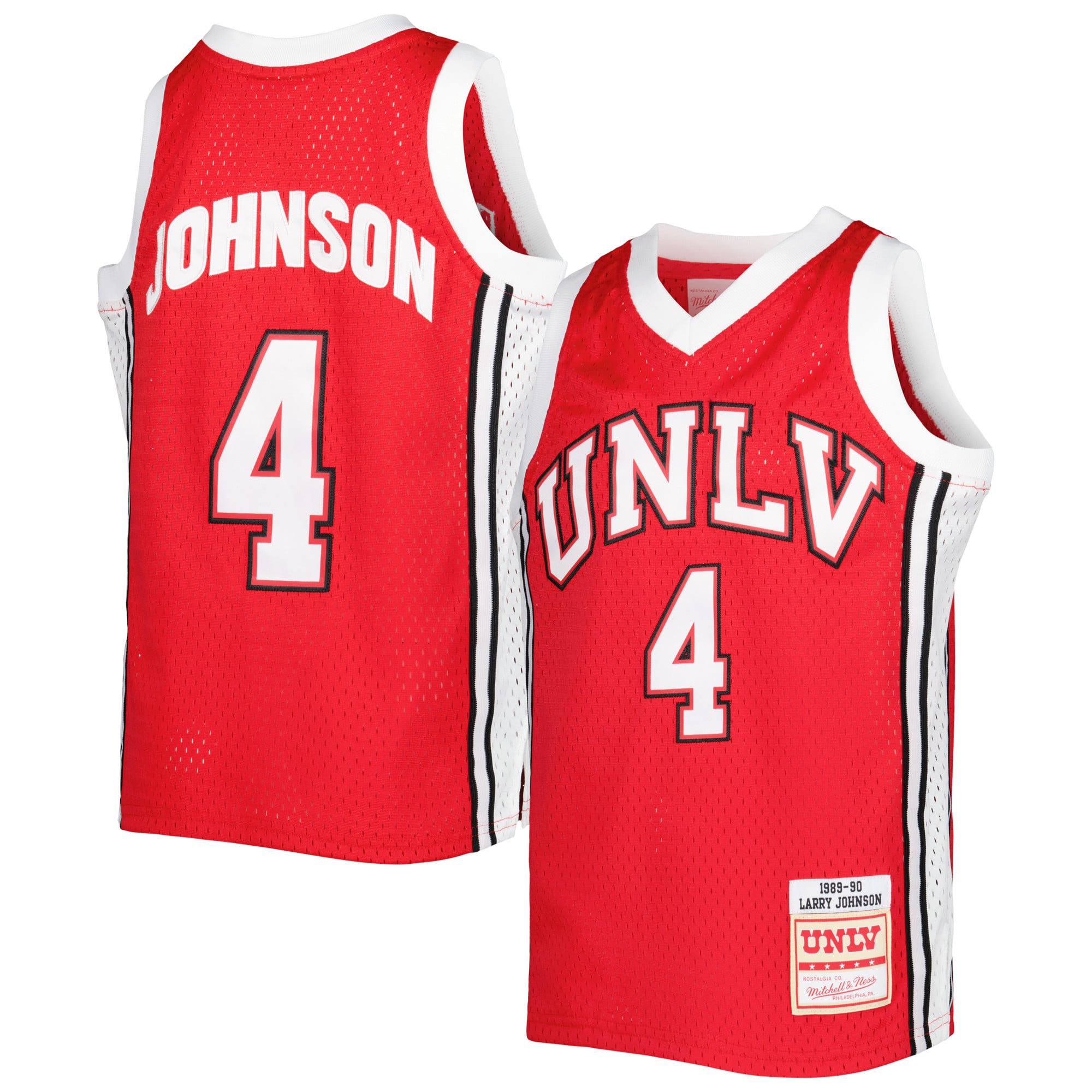 Larry Johnson UNLV Rebels Youth Jersey Scarlet - front and back view
