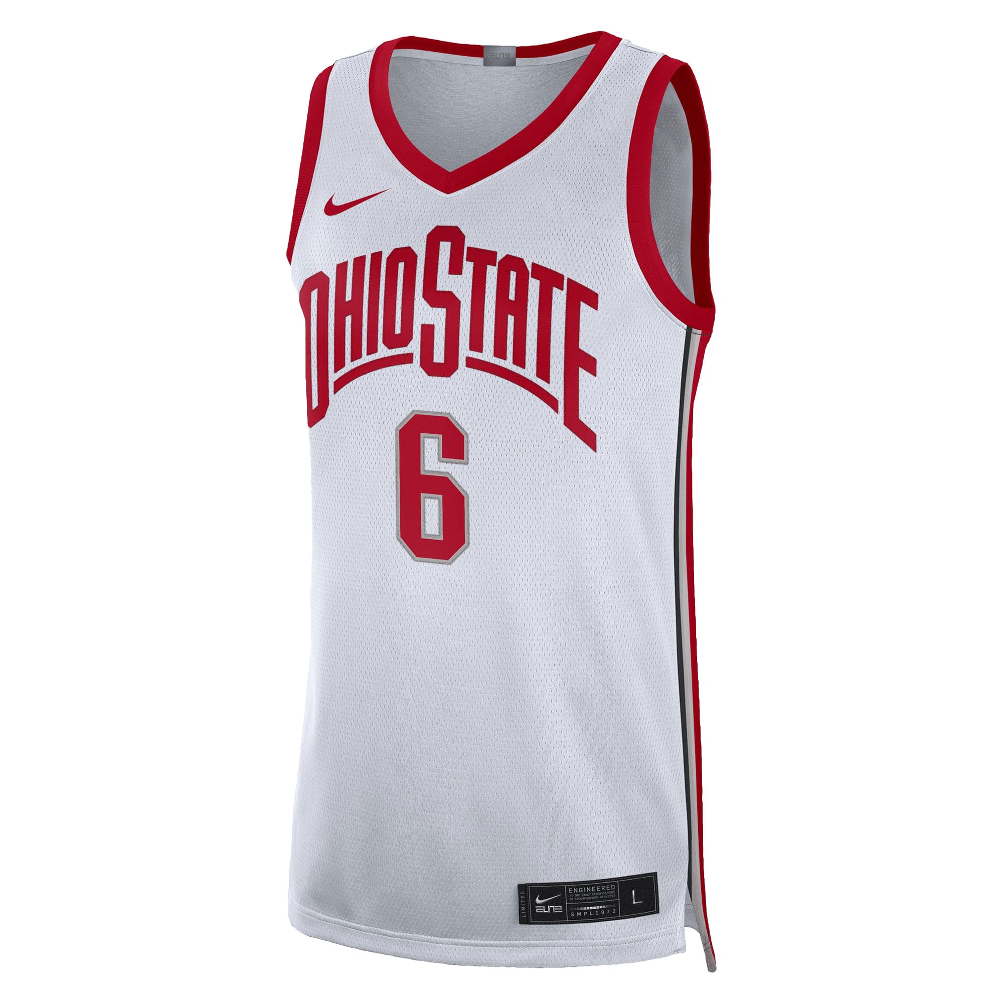 LeBron James Ohio State Buckeyes Basketball Jersey White - front view