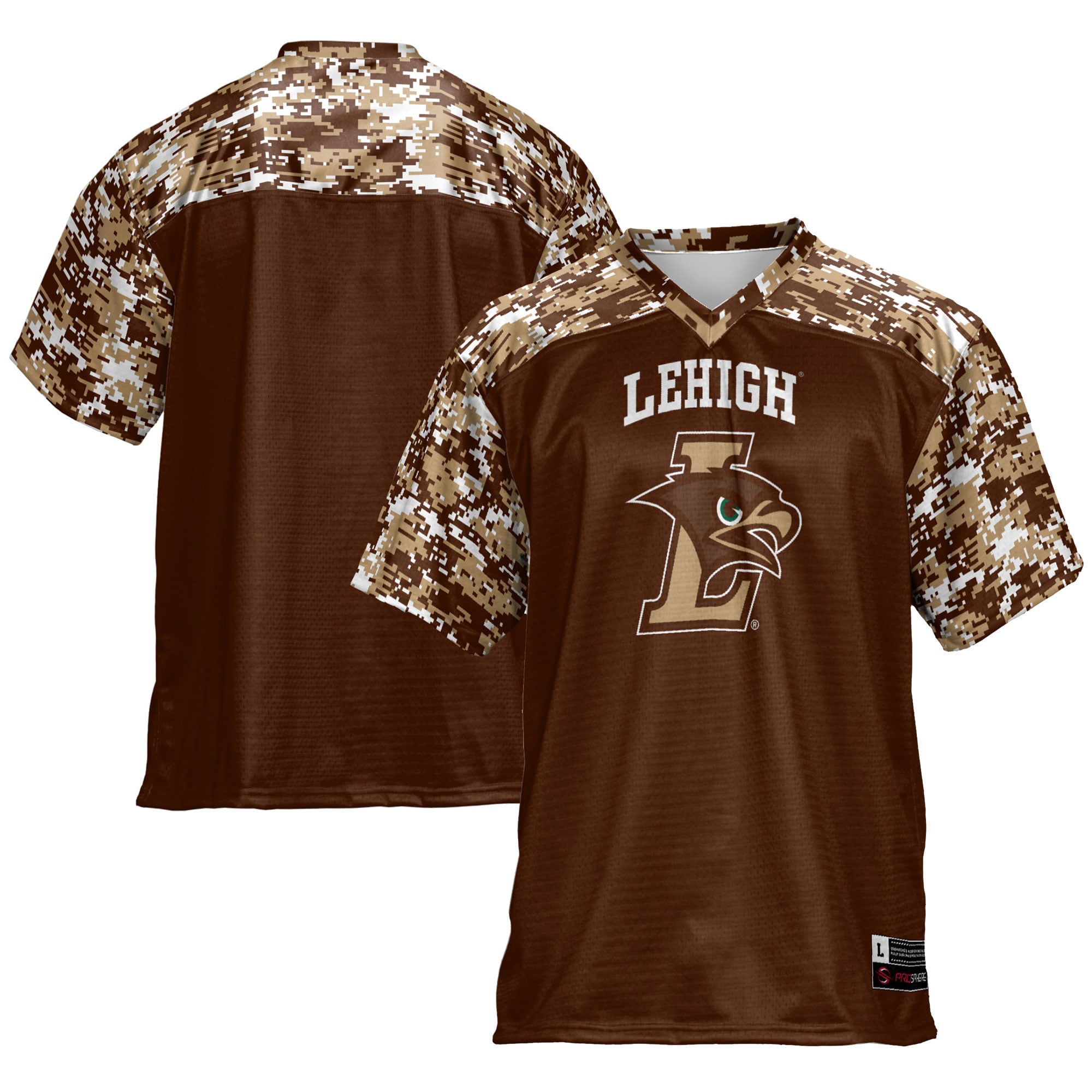 Lehigh Mountain Hawks Football Jersey Brown - front and back view