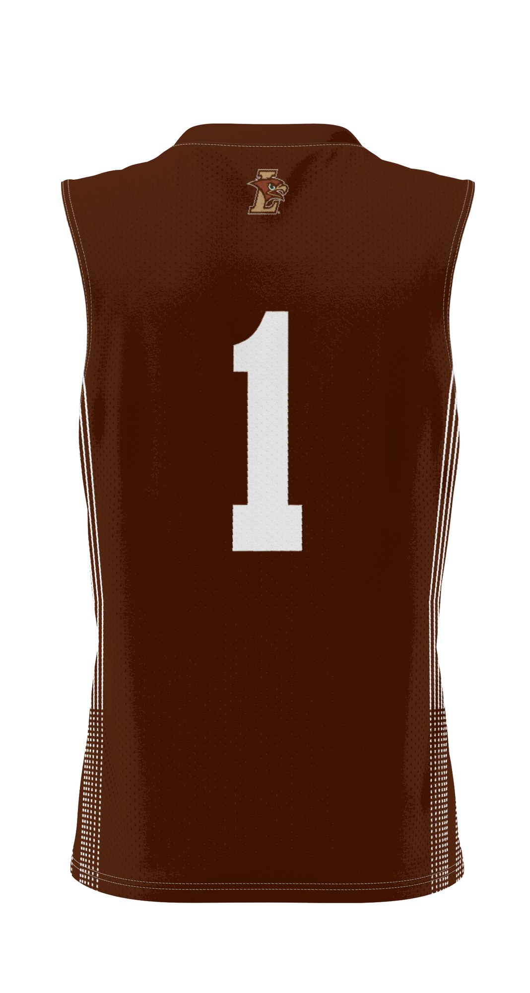 #1 Lehigh Mountain Hawks Lightweight Basketball Jersey Brown - back view
