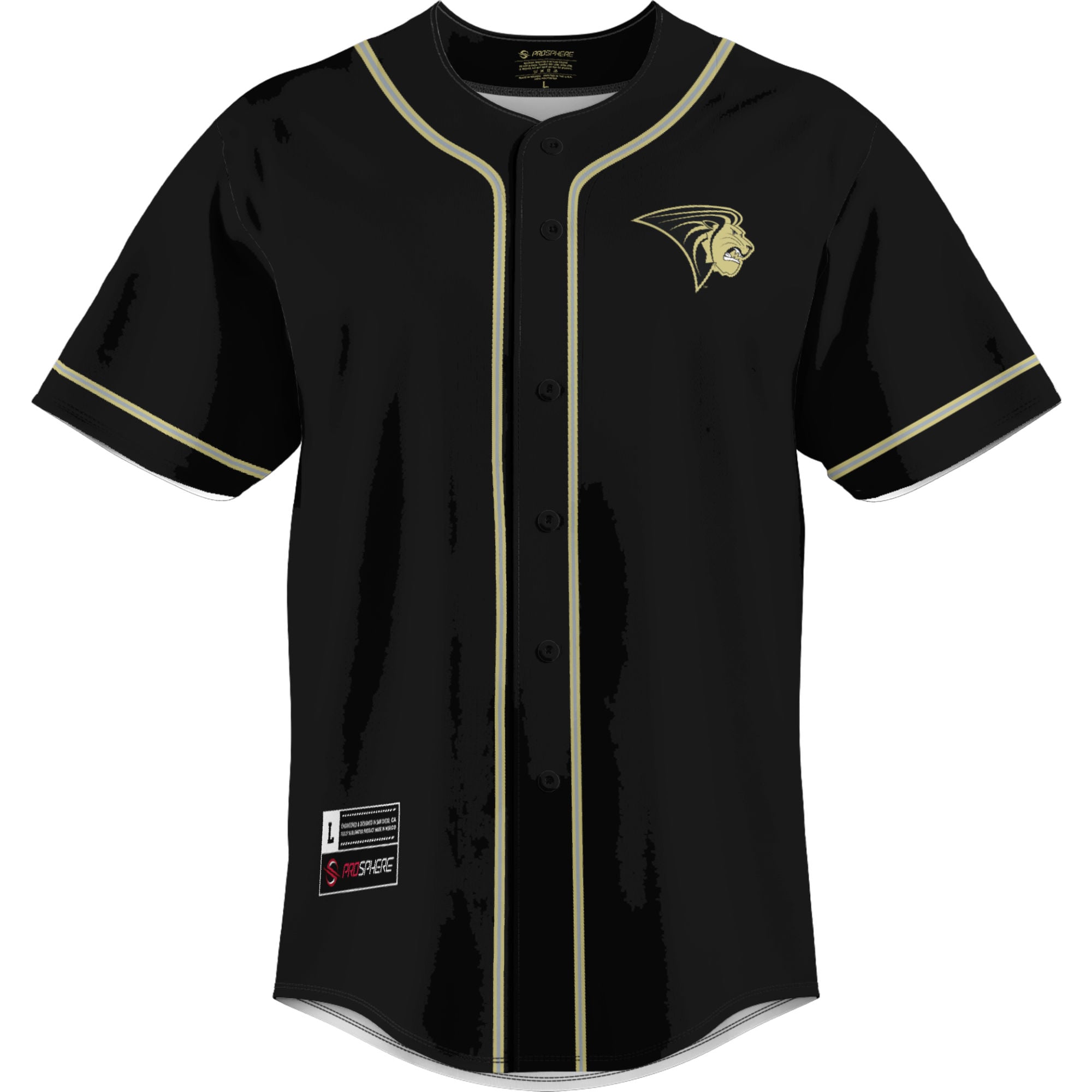Lindenwood Lions Lightweight Baseball Jersey Gold - front view
