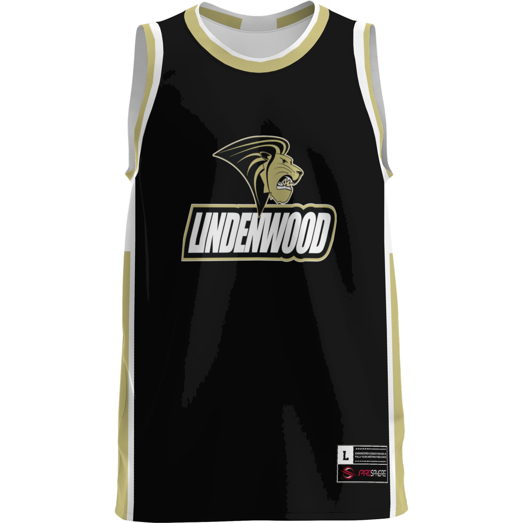 Lindenwood Lions Lightweight Basketball Jersey Gold - front view