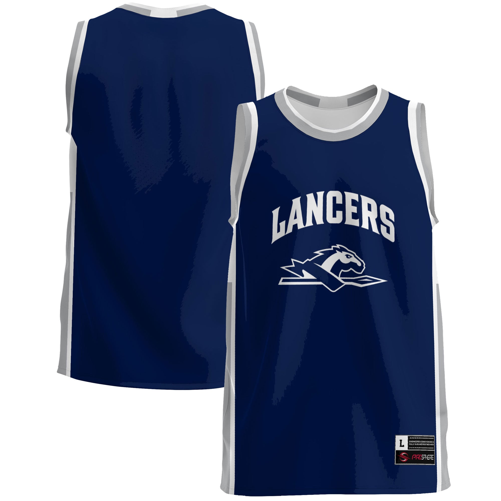 Longwood Lancers Lightweight Basketball Jersey Blue - front and back view
