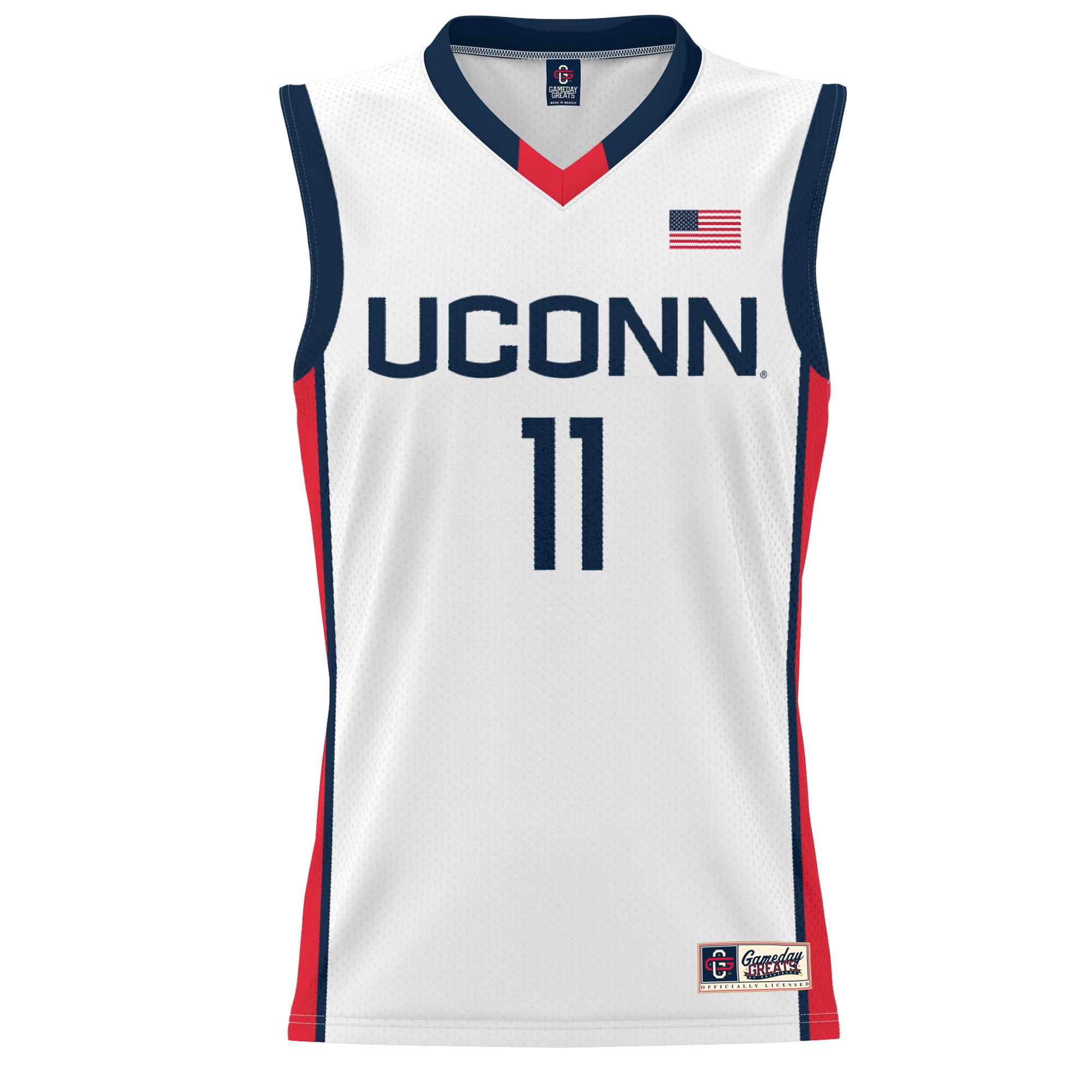 Lou Lopez-Senechal UConn Huskies Unisex Lightweight Basketball Alumni Jersey White - front view