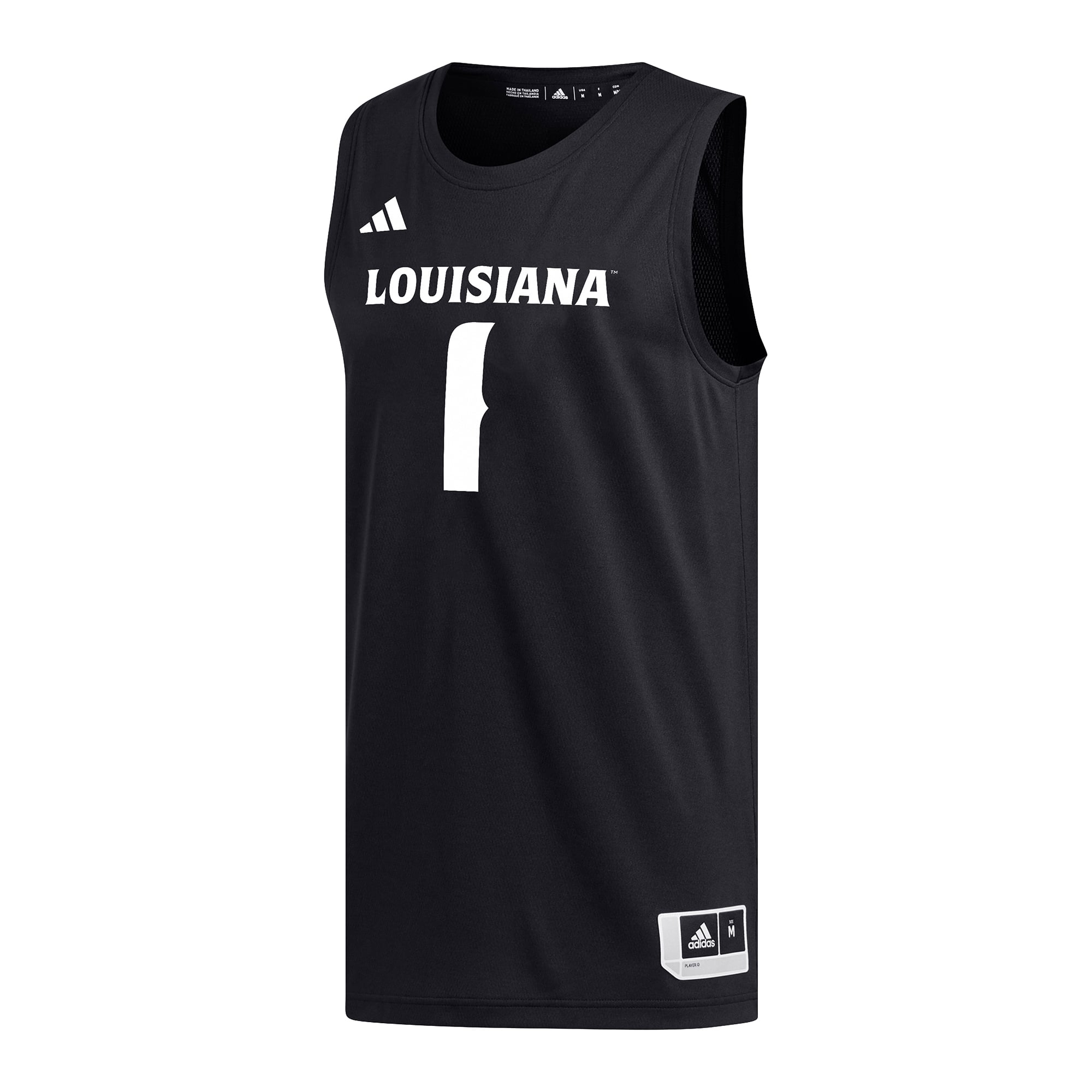 #1 Louisiana Ragin' Cajuns Basketball Jersey Black - front view