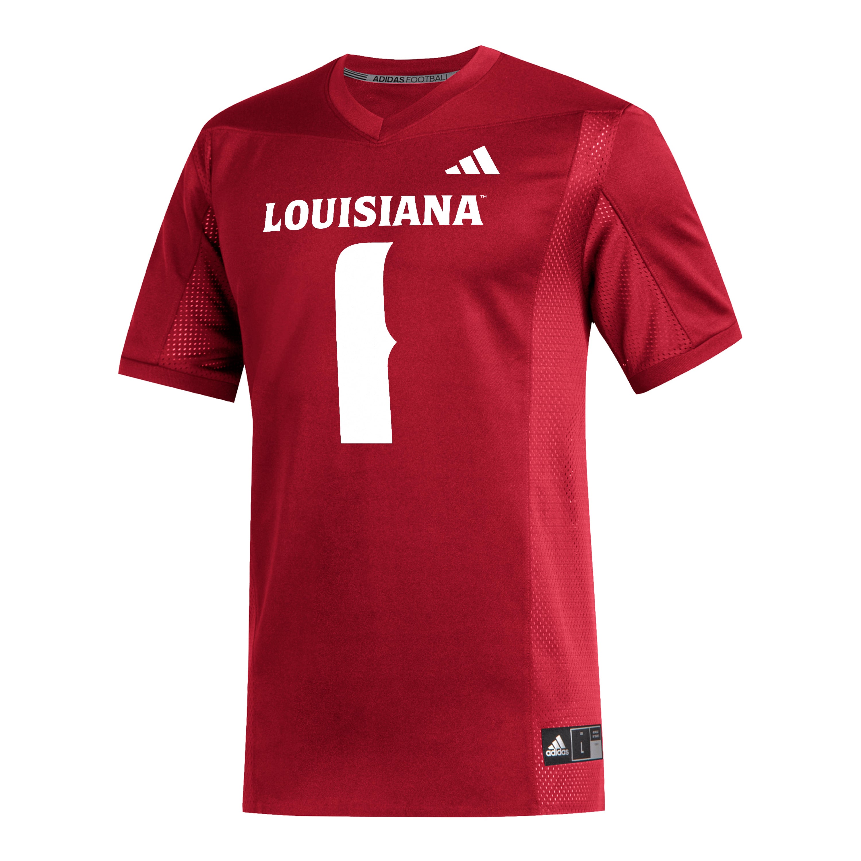 #1 Louisiana Ragin' Cajuns Football Jersey Cardinal - front view
