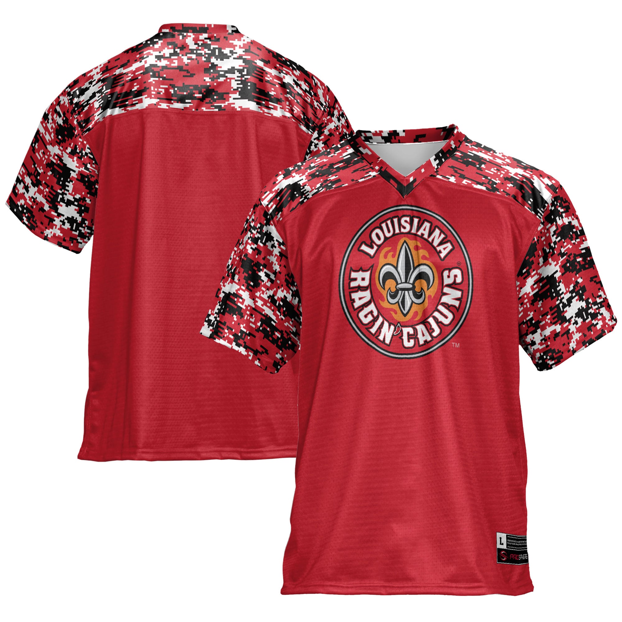 Louisiana Ragin' Cajuns Football Jersey Maroon - front and back view