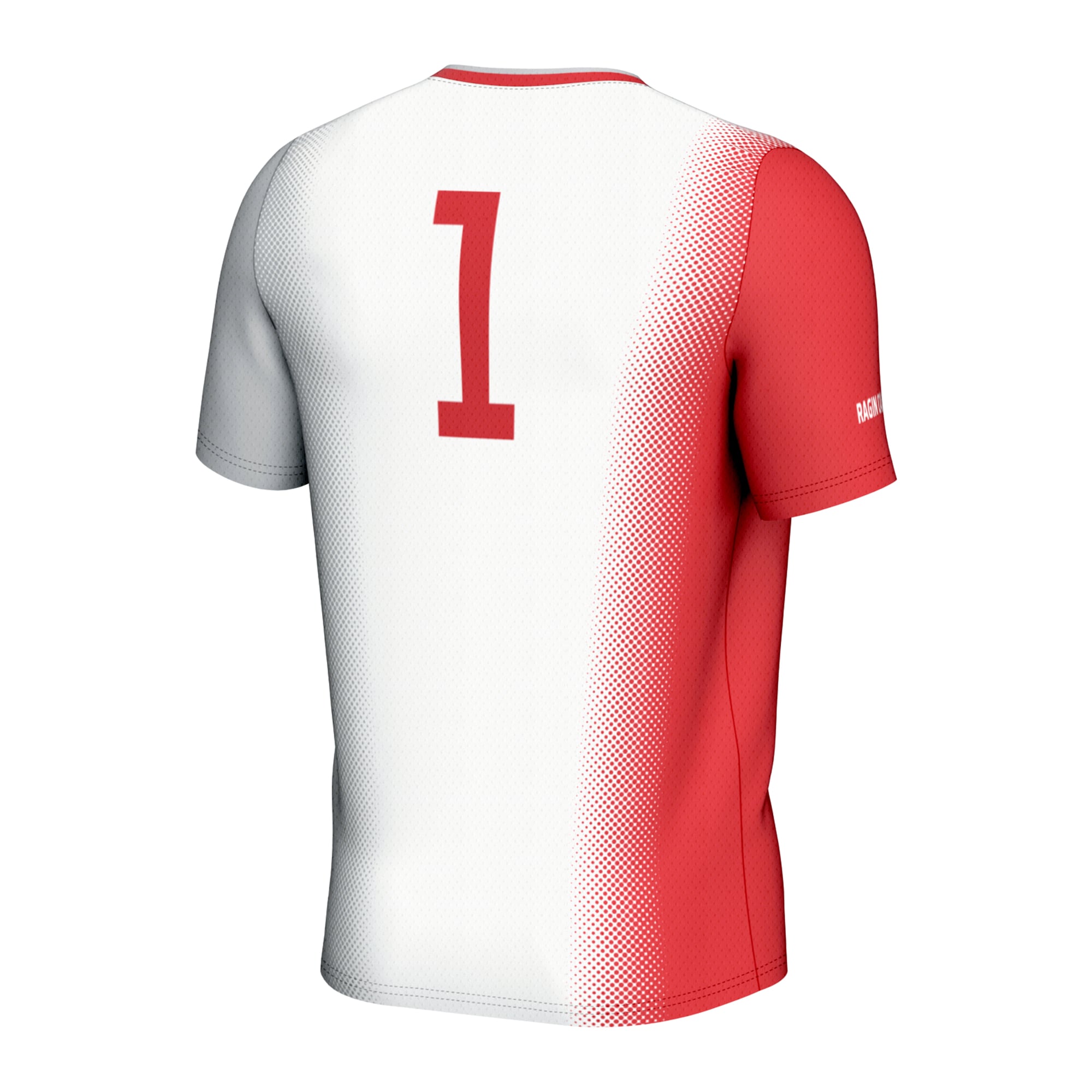 #1 Louisiana Ragin' Cajuns Unisex Lightweight Soccer Jersey White - back view