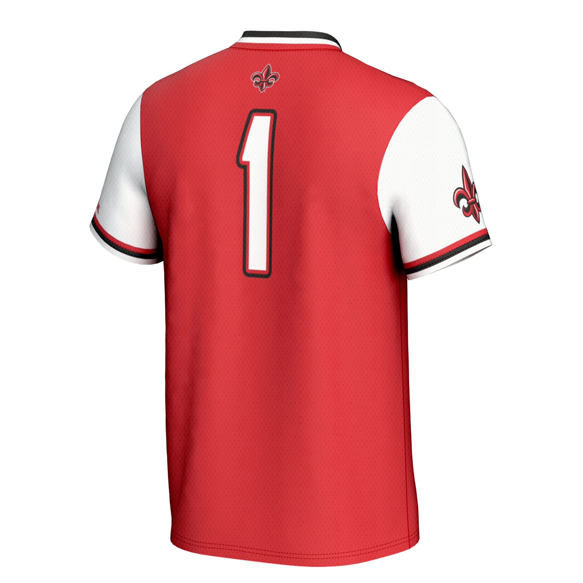#1 Louisiana Ragin' Cajuns Unisex Lightweight Softball Jersey Cardinal - back view