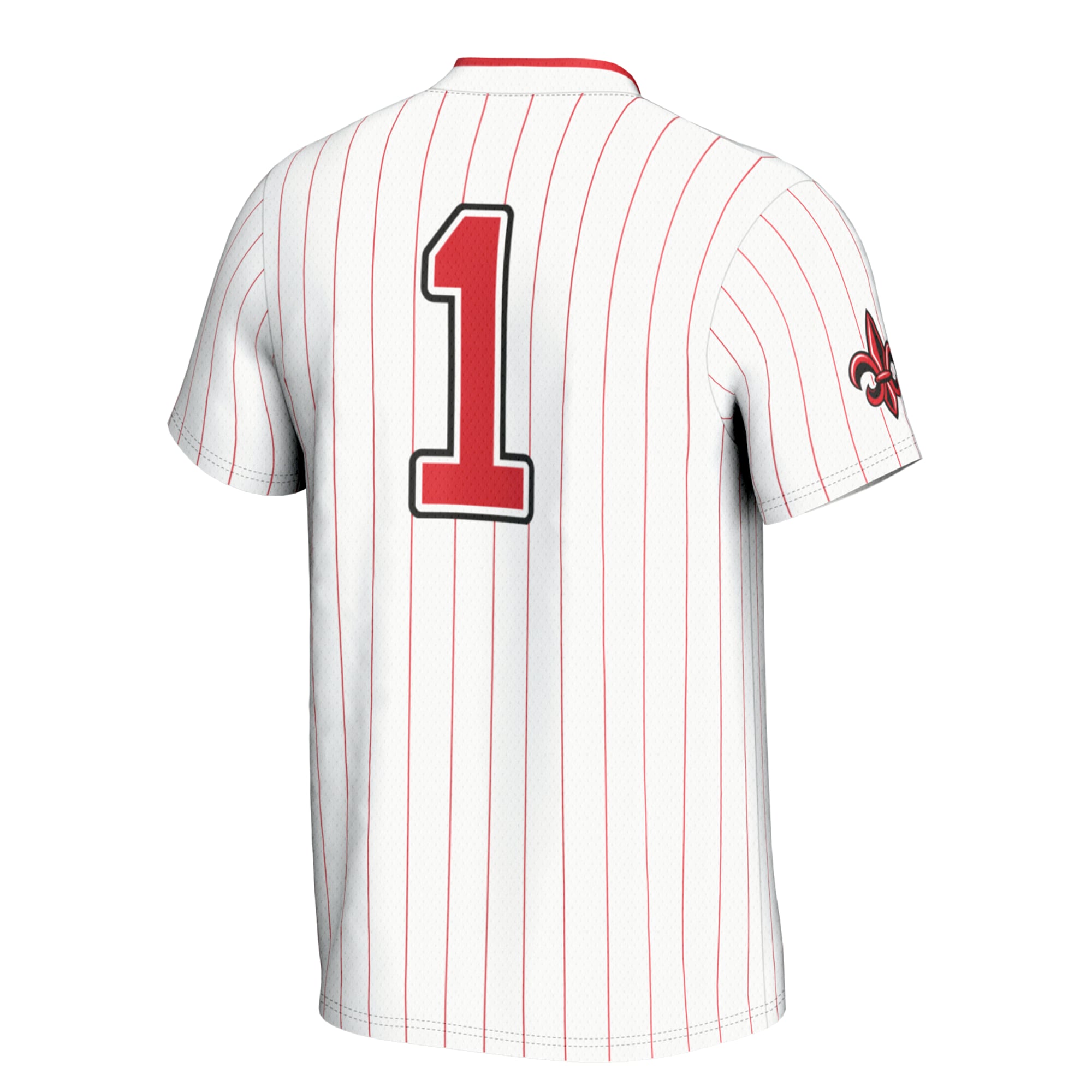 #1 Louisiana Ragin' Cajuns Unisex Lightweight Softball Jersey White - back view